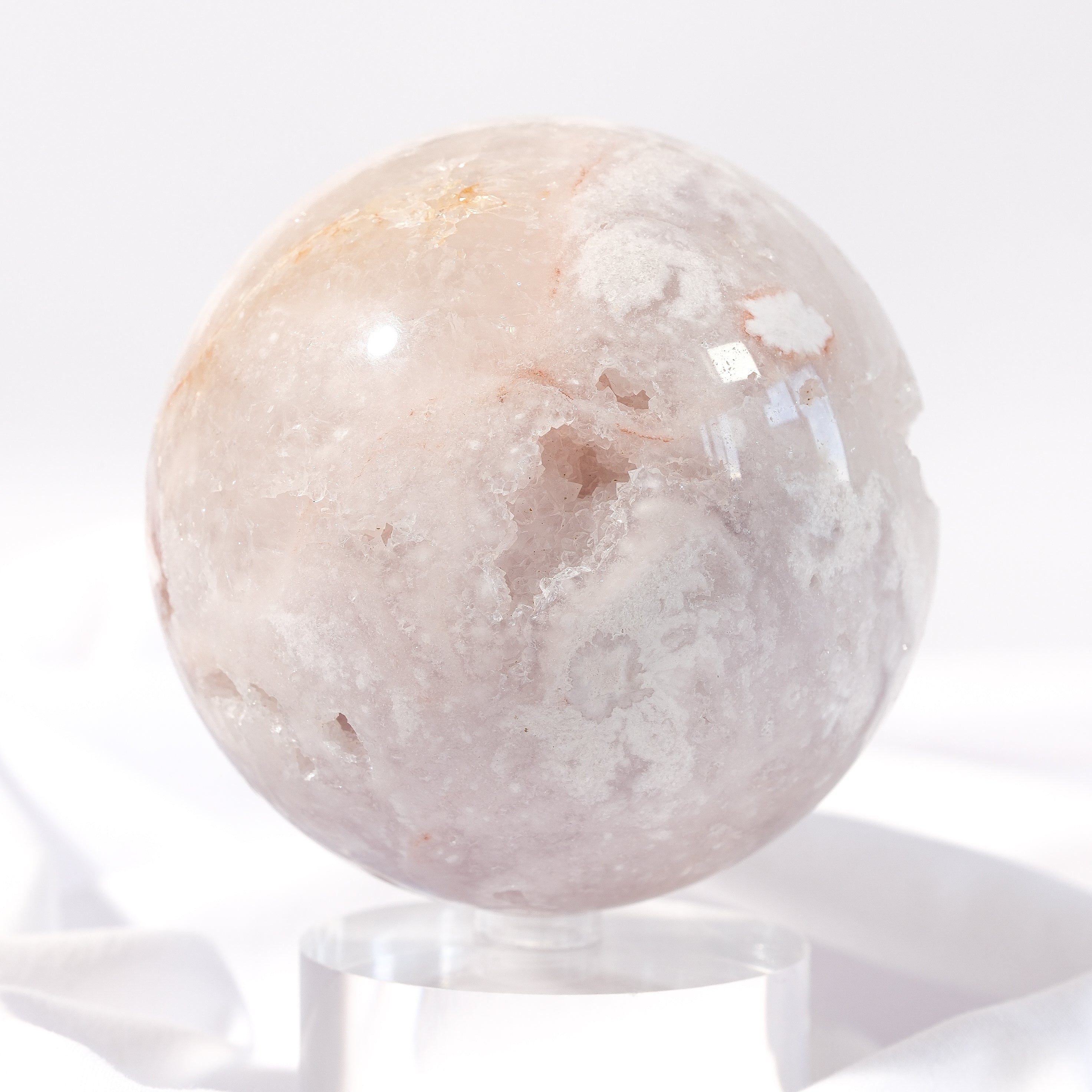 Flower Agate Quartz Sphere