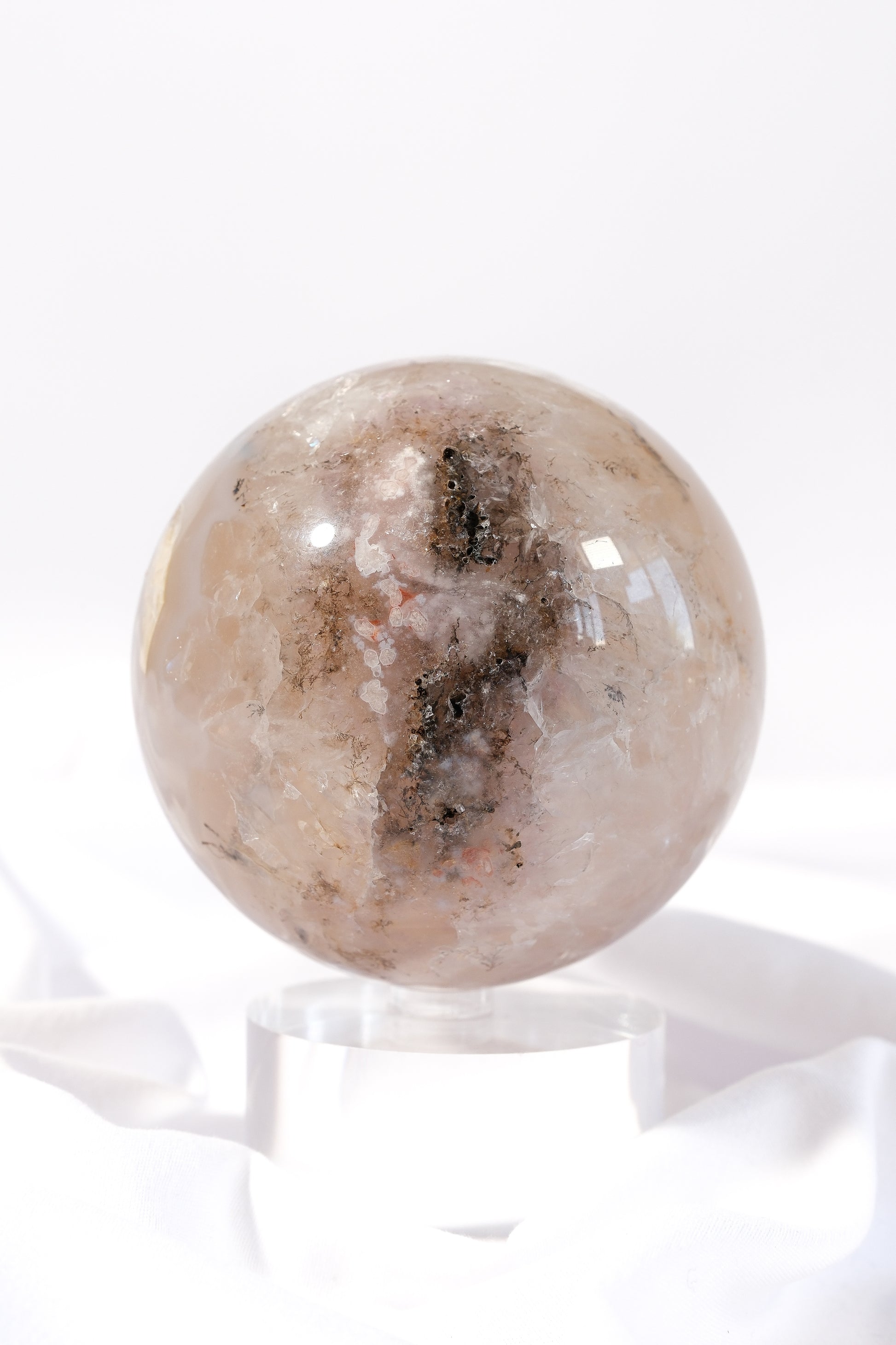 Flower Agate Quartz Sphere *misfit*