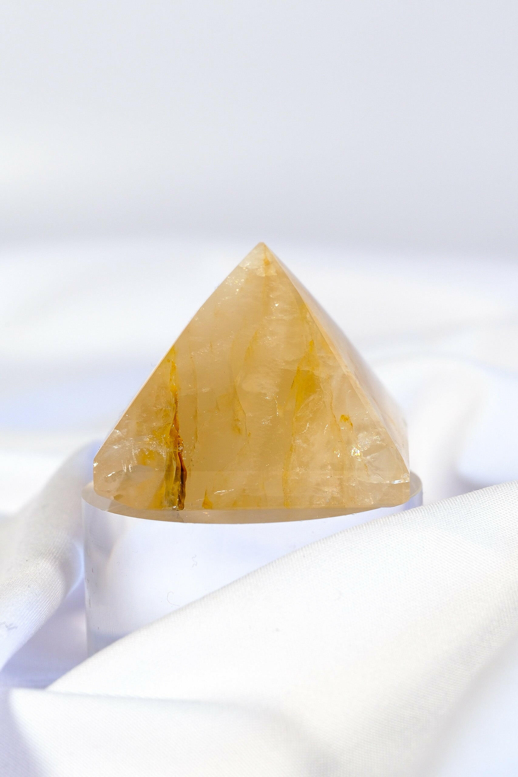 Golden Healer Pyramid Healing Crystal.