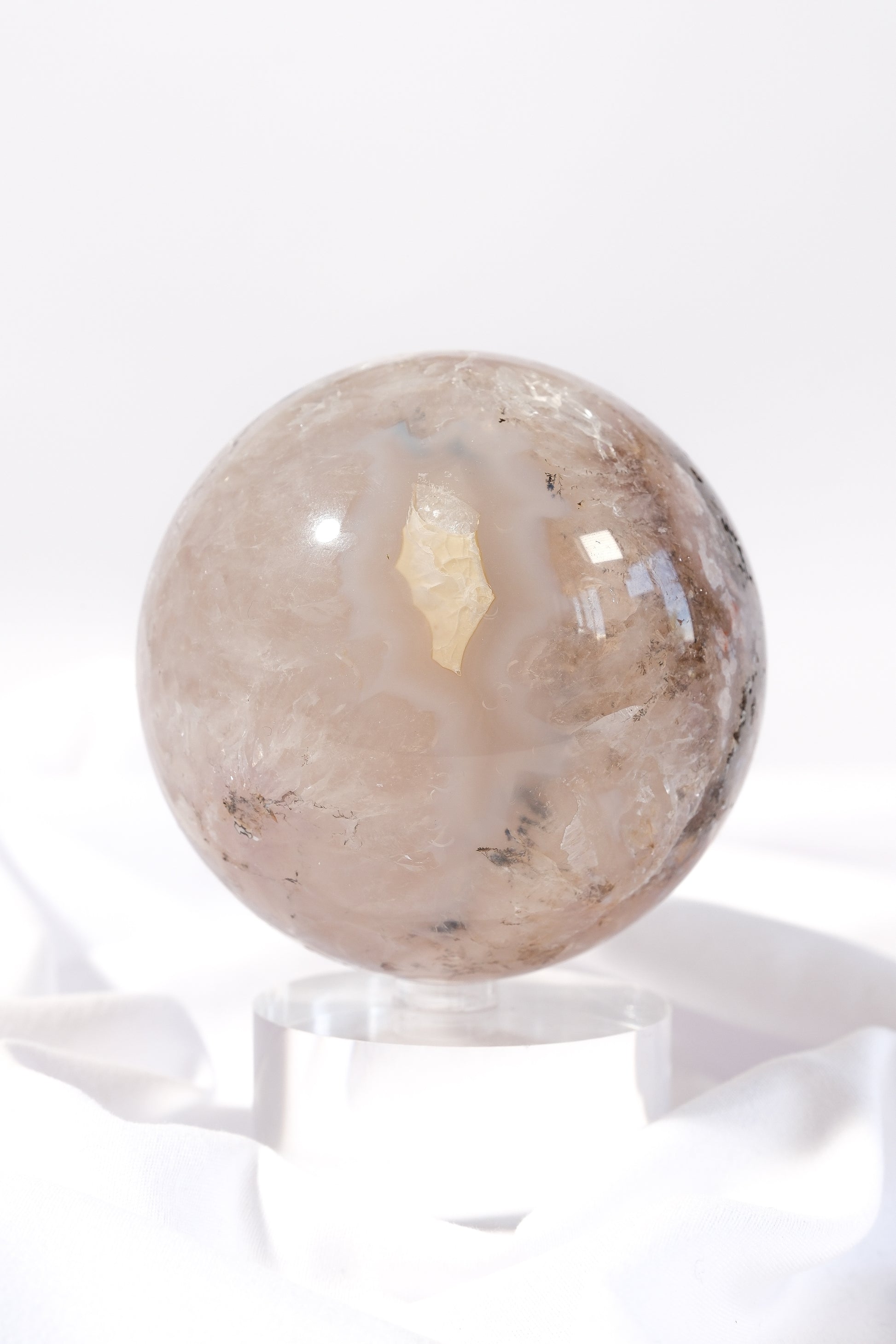 Flower Agate Quartz Sphere *misfit*