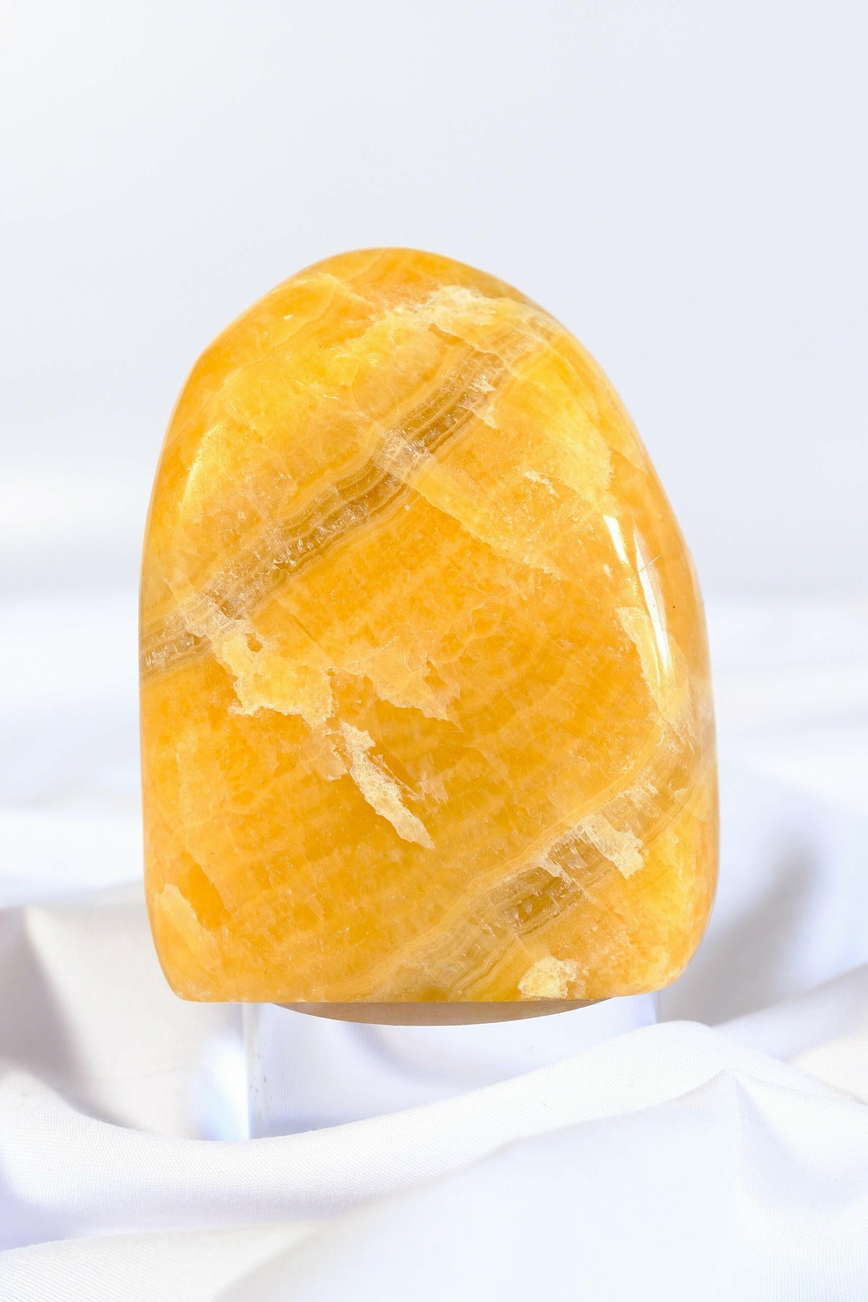 Orange Calcite Freeform Healing Crystal.