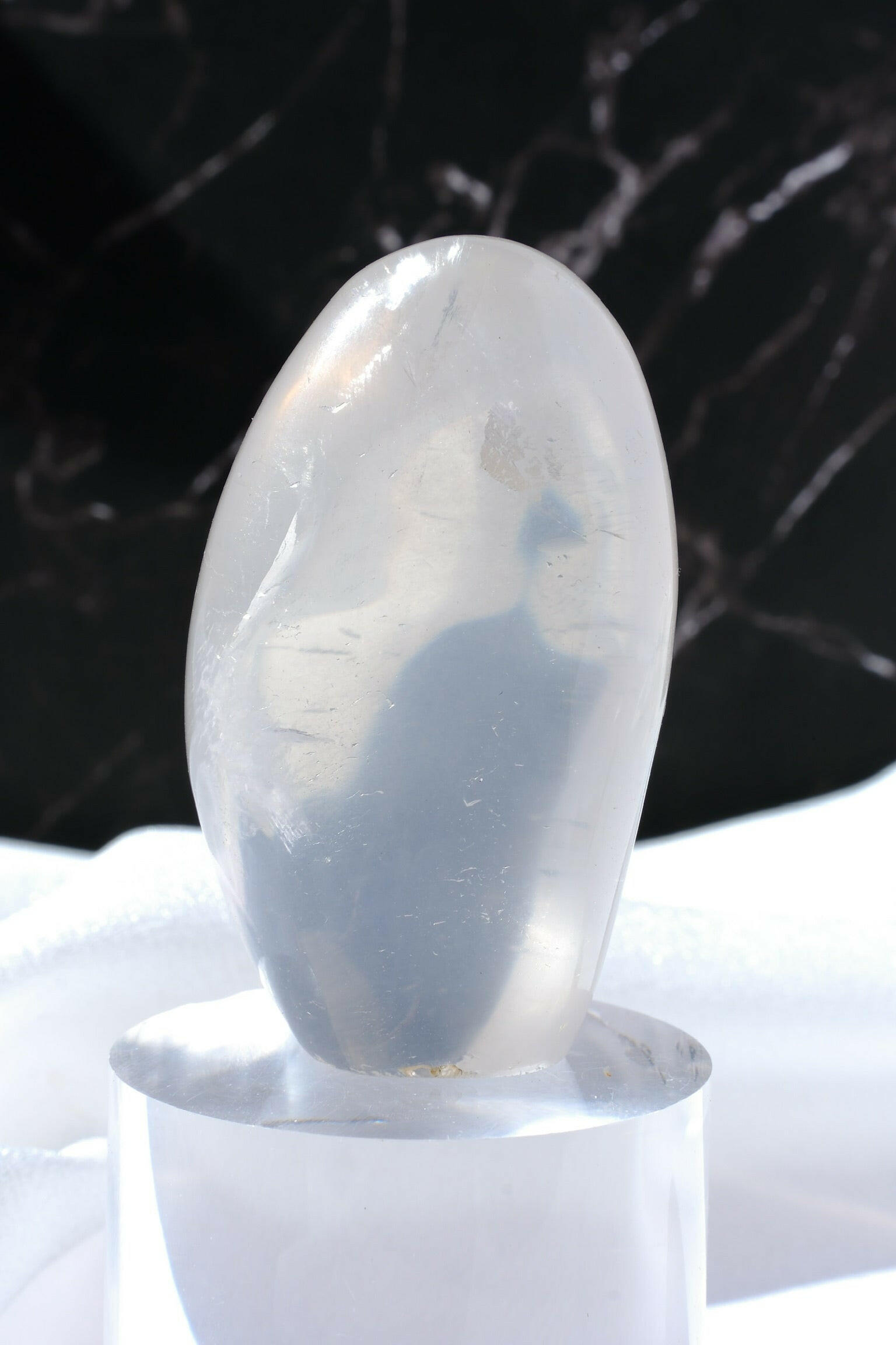 Girasol Quartz Freeform Healing Crystal.