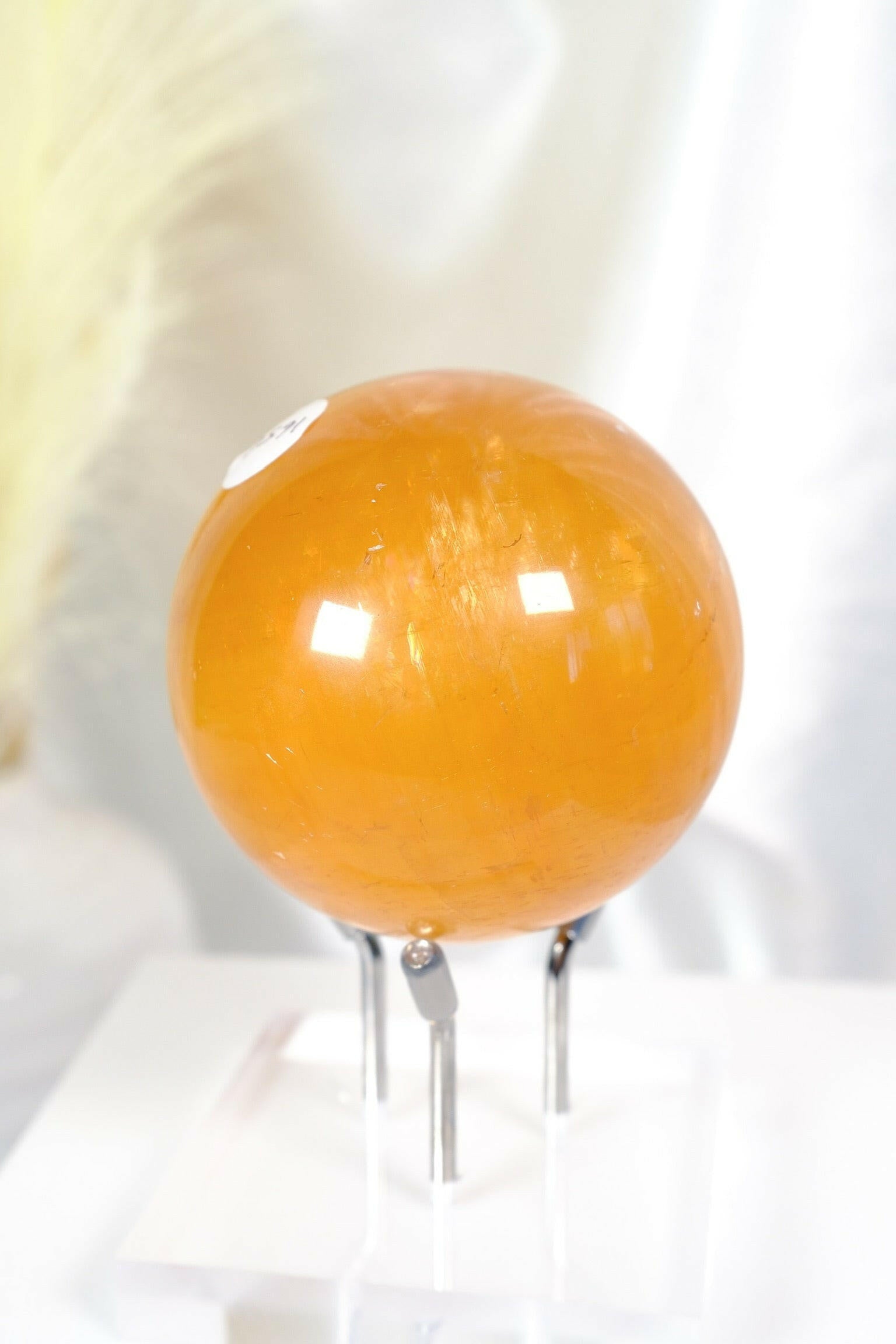 Honey Calcite Sphere Healing Crystal.
