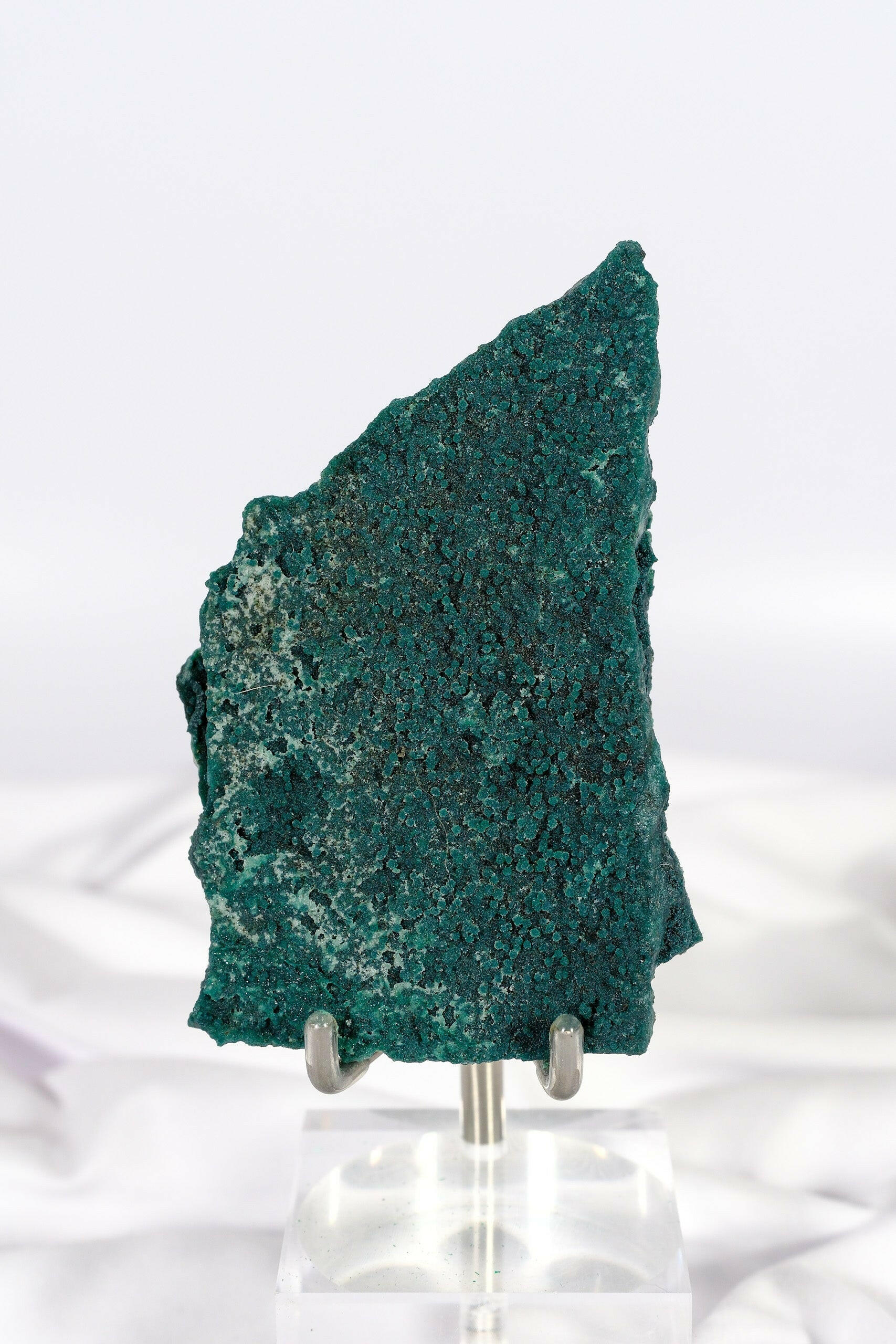 Botryoidal Green Chalcedony with Celadonite and Apophyllite Slice Healing Crystal.