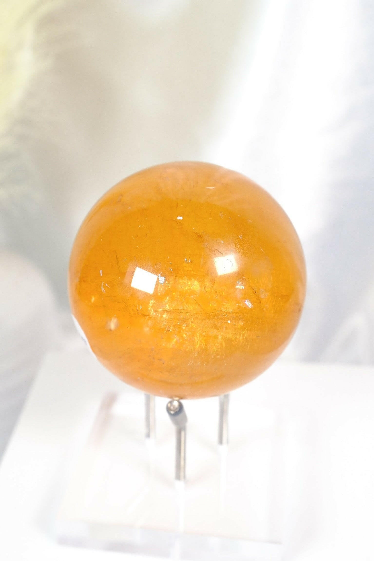 Honey Calcite Sphere Healing Crystal.