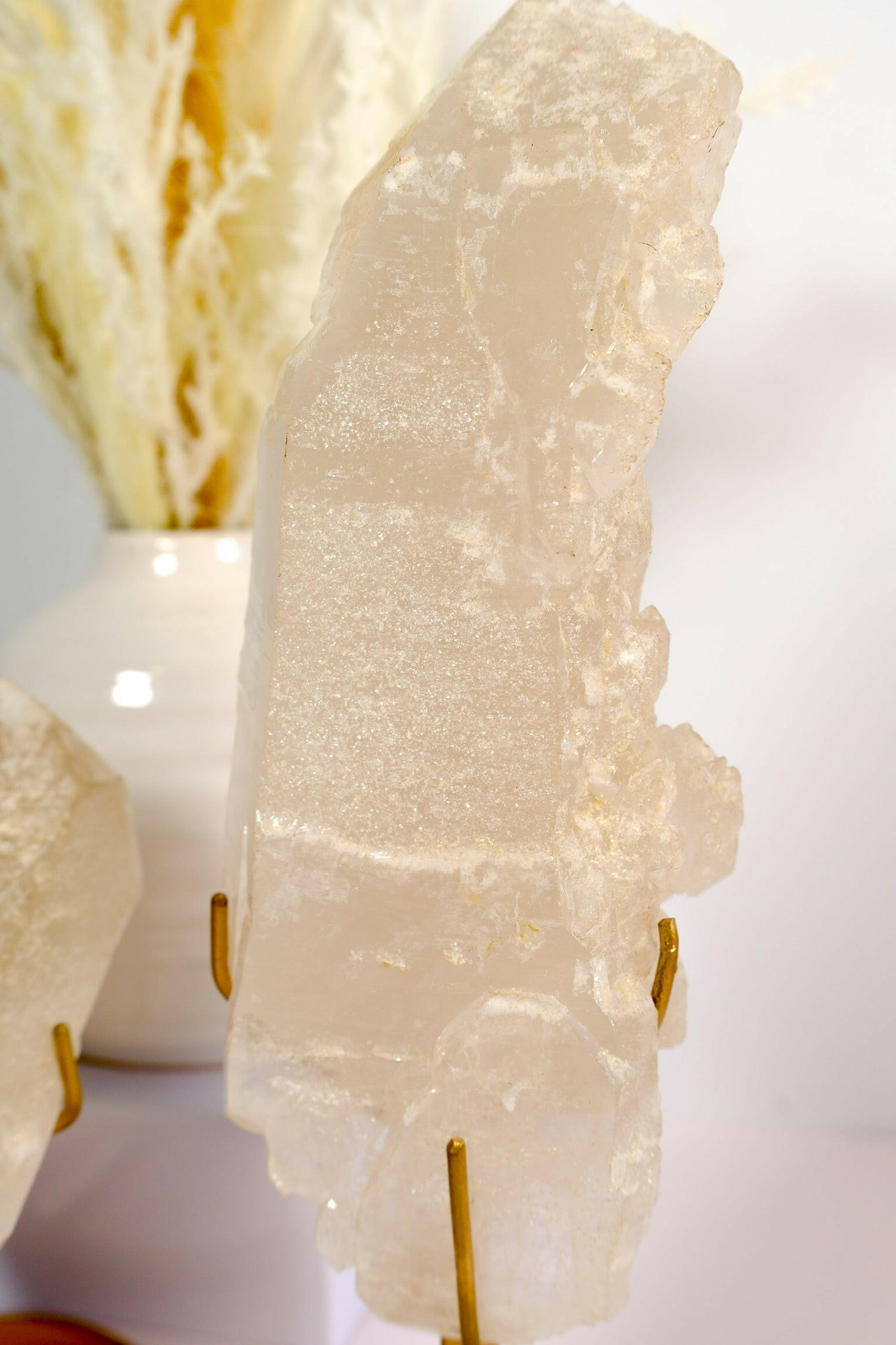 Elestial Lemurian Quartz on Stand Healing Crystal.