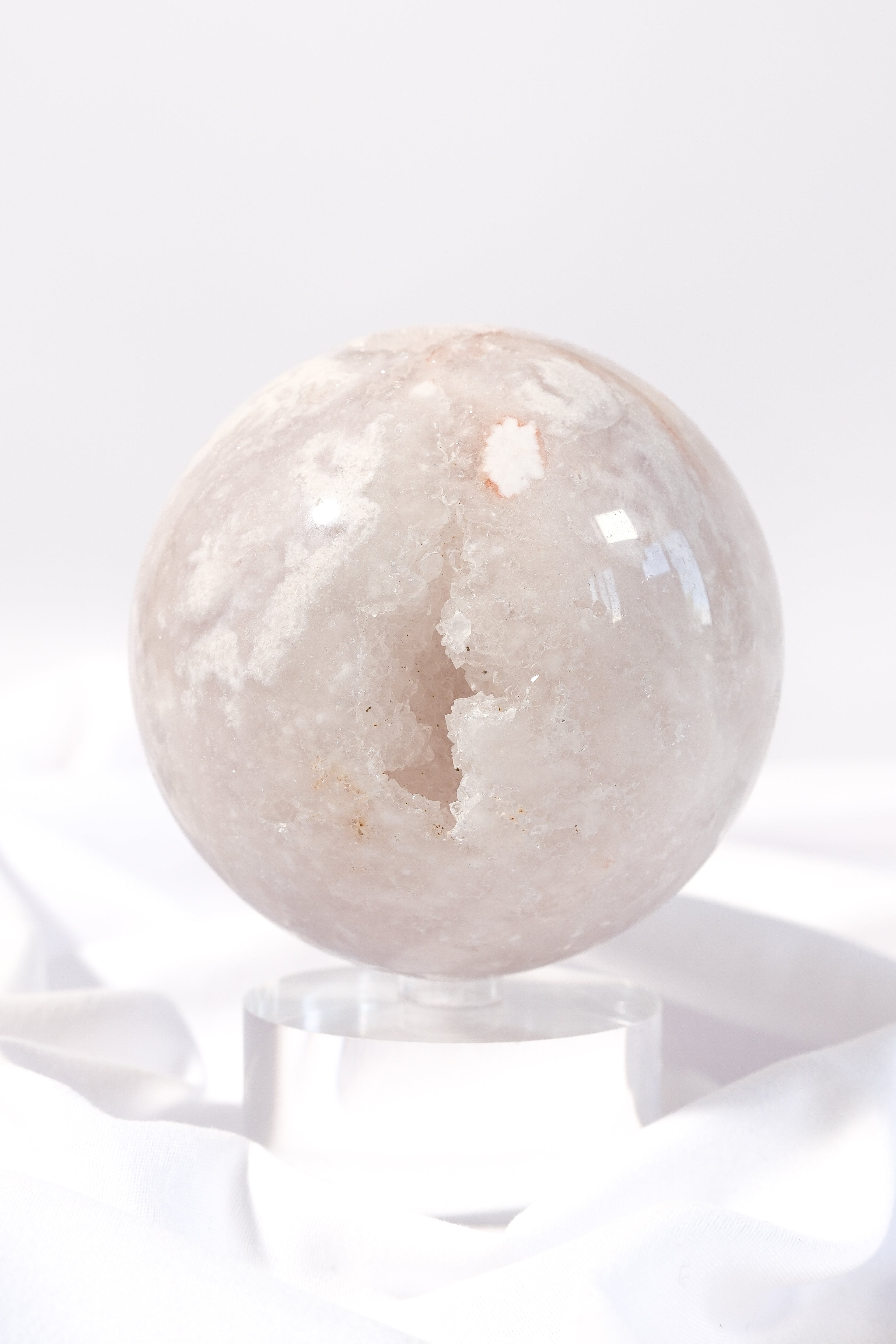 Flower Agate Quartz Sphere