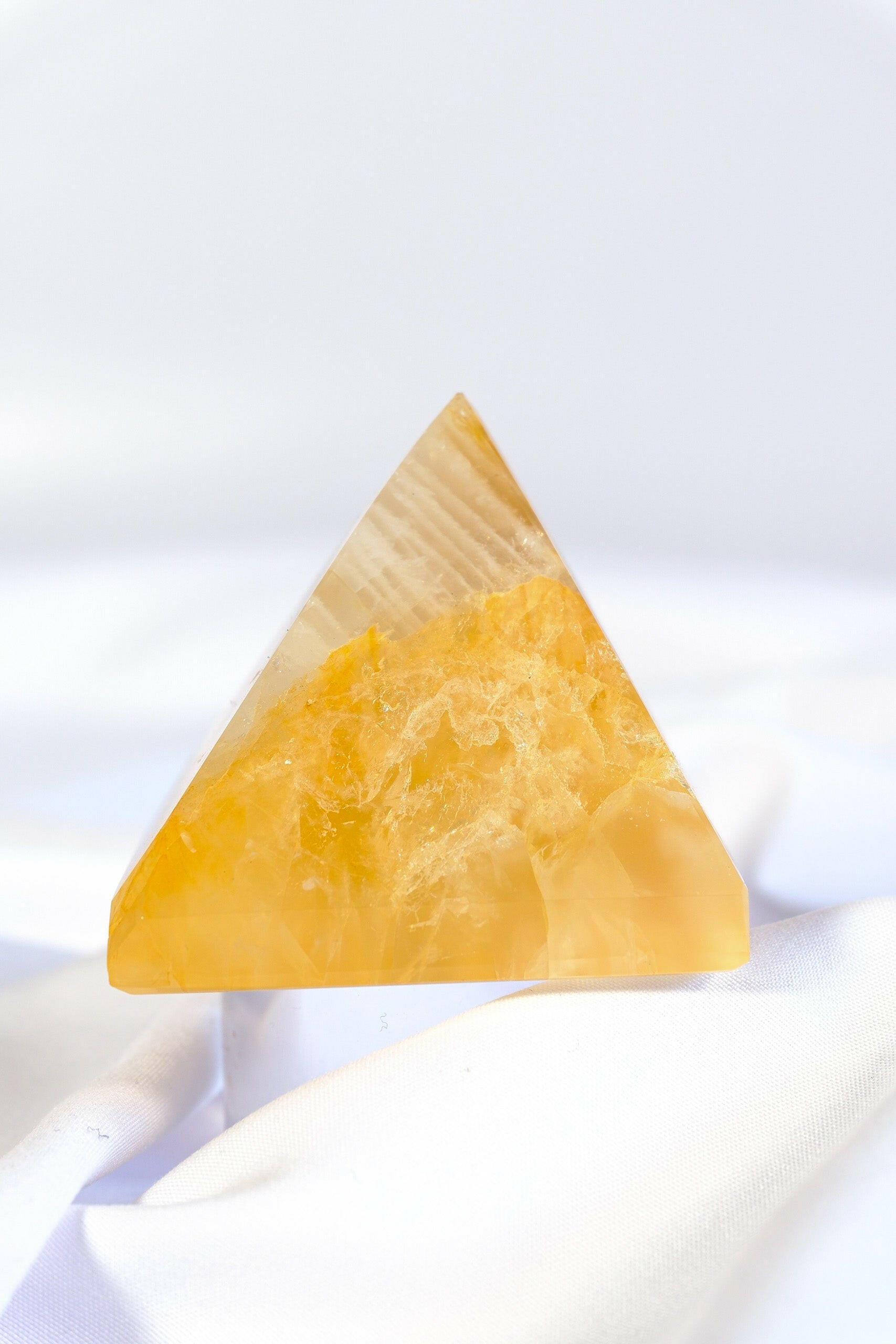 Golden Healer Pyramid Healing Crystal.