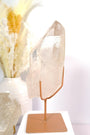 Lemurian Quartz Rough Polished on Stand Healing Crystal.