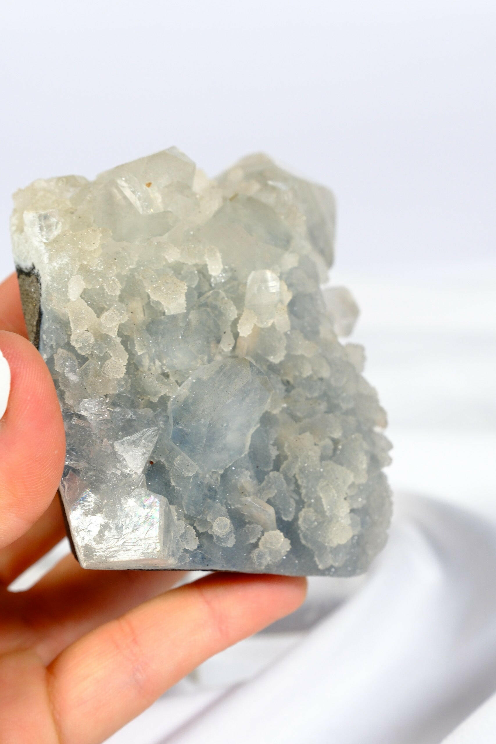 Apophyllite Blue Chalcedony Cutbase Healing Crystal.