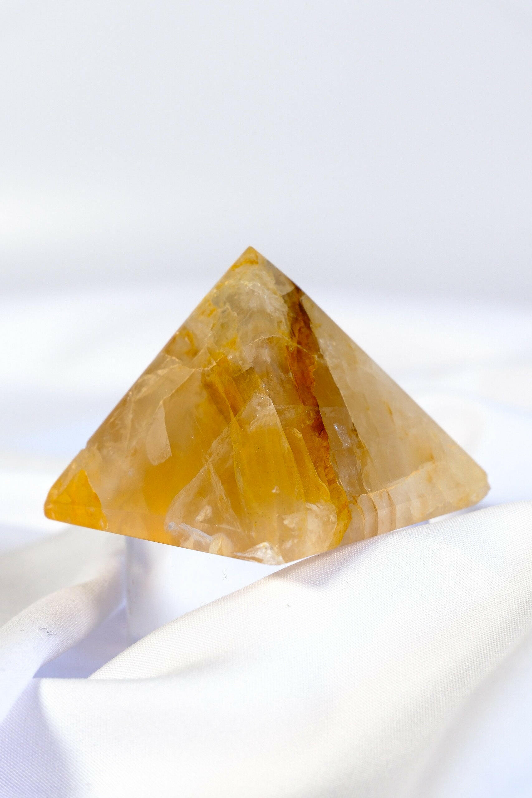 Golden Healer Pyramid Healing Crystal.