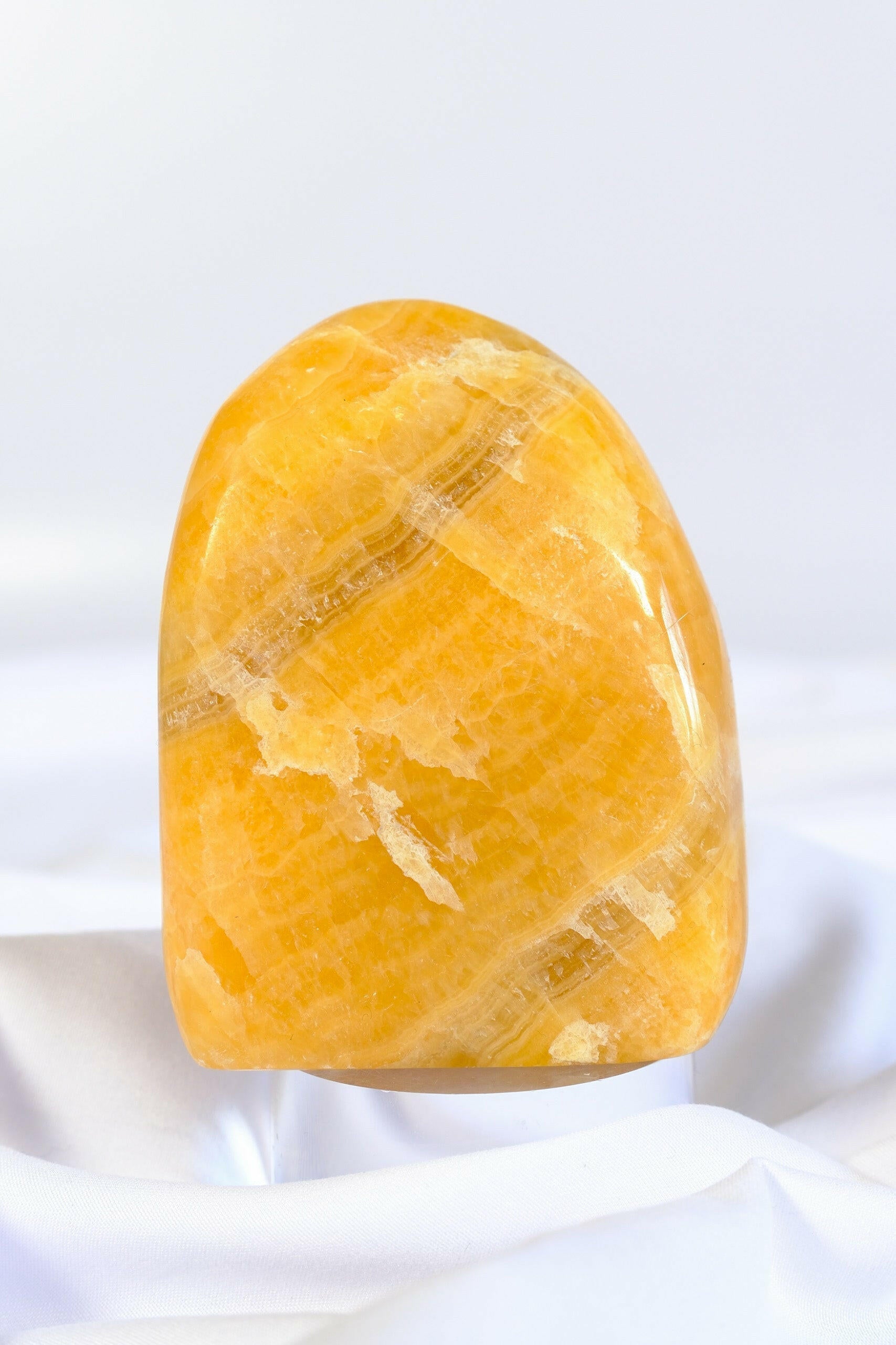 Orange Calcite Freeform Healing Crystal.