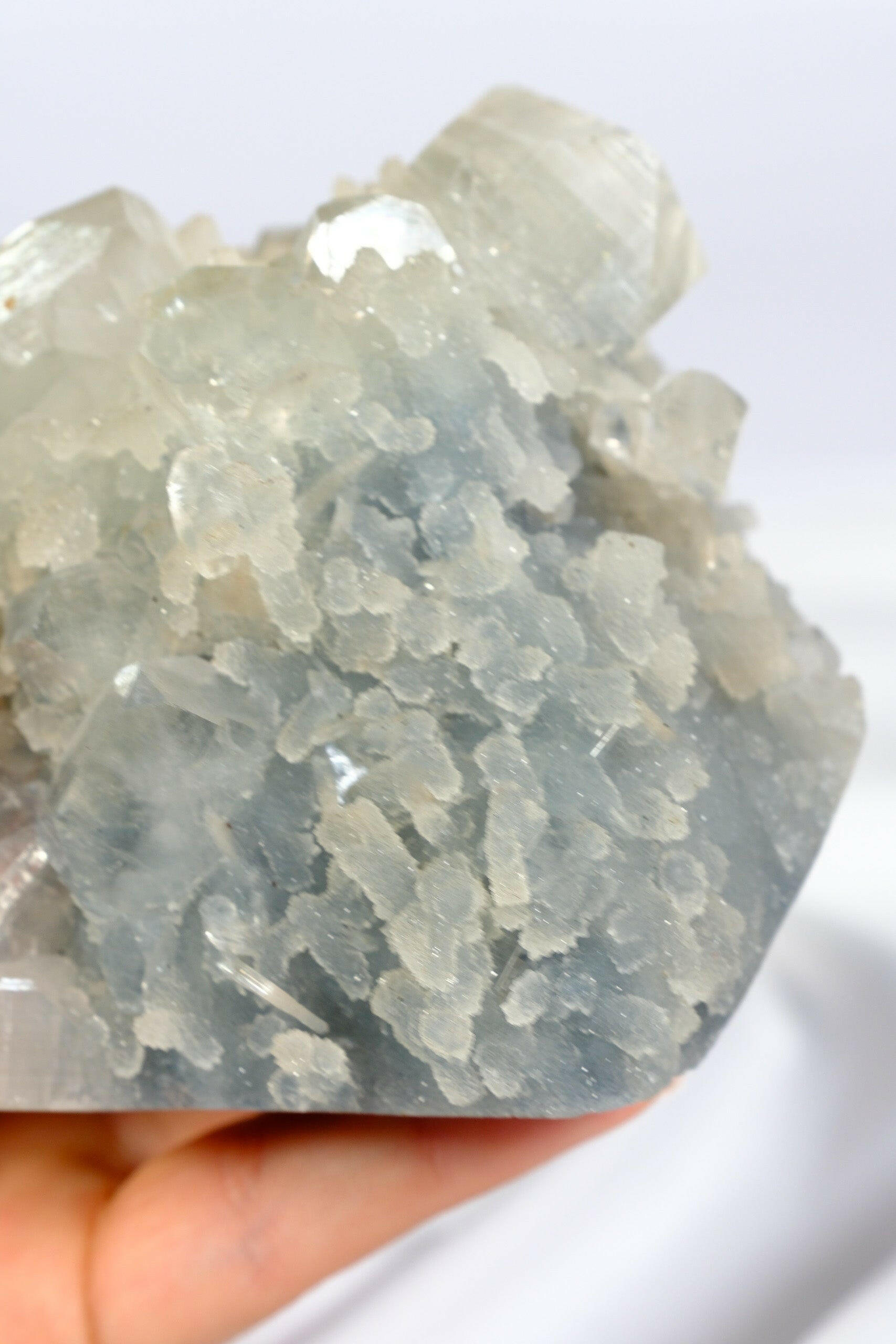 Apophyllite Blue Chalcedony Cutbase Healing Crystal.