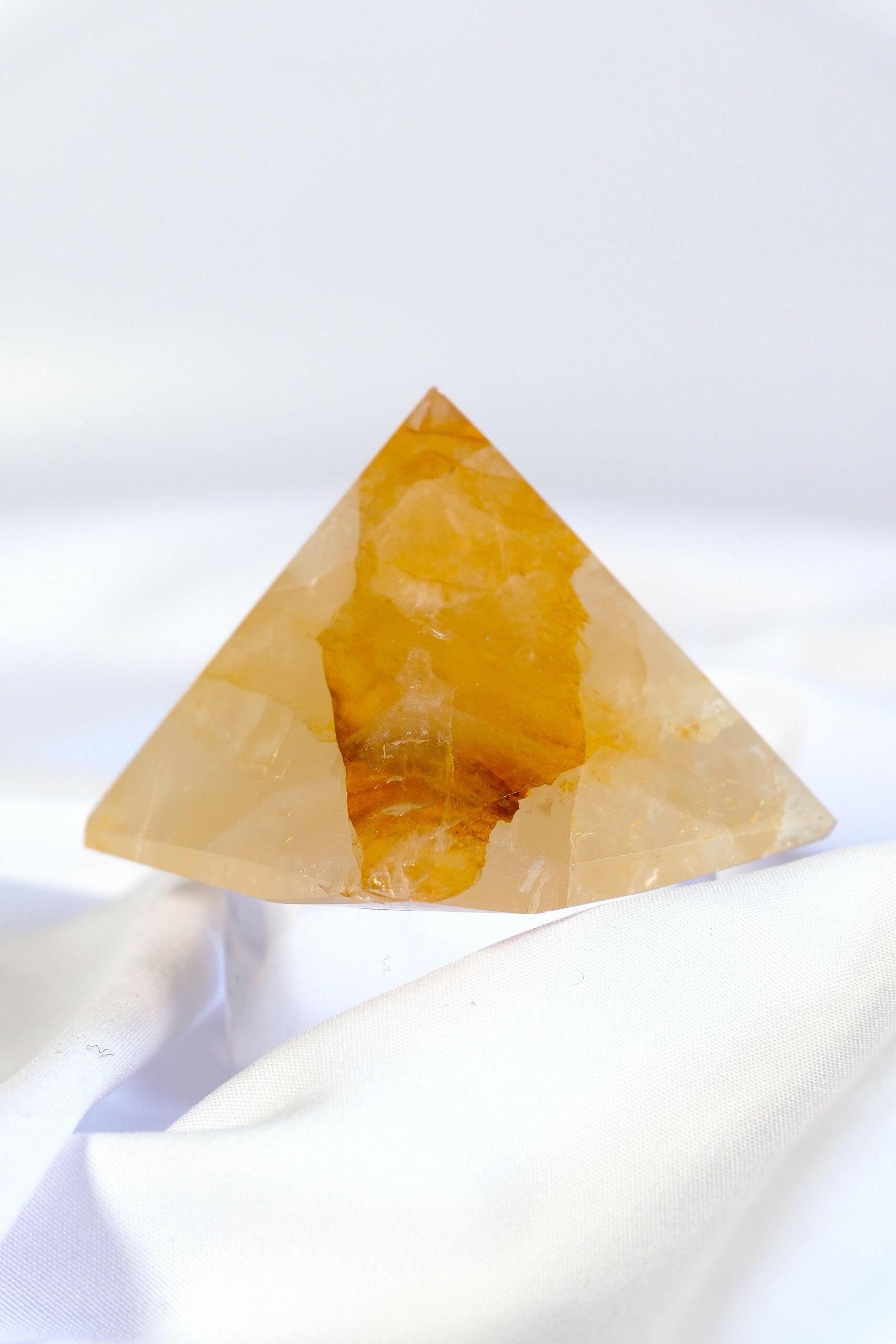 Golden Healer Pyramid Healing Crystal.