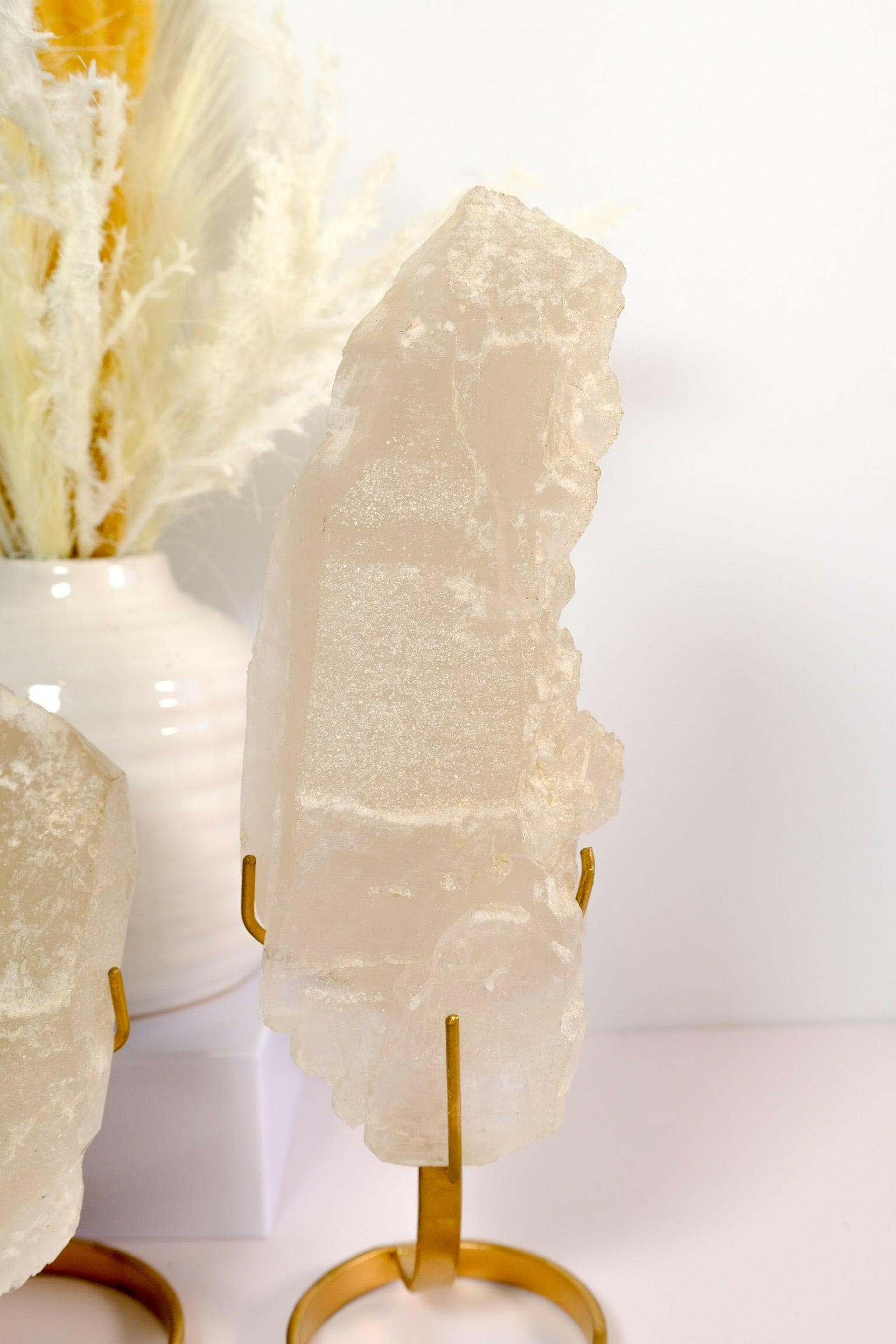 Elestial Lemurian Quartz on Stand Healing Crystal.