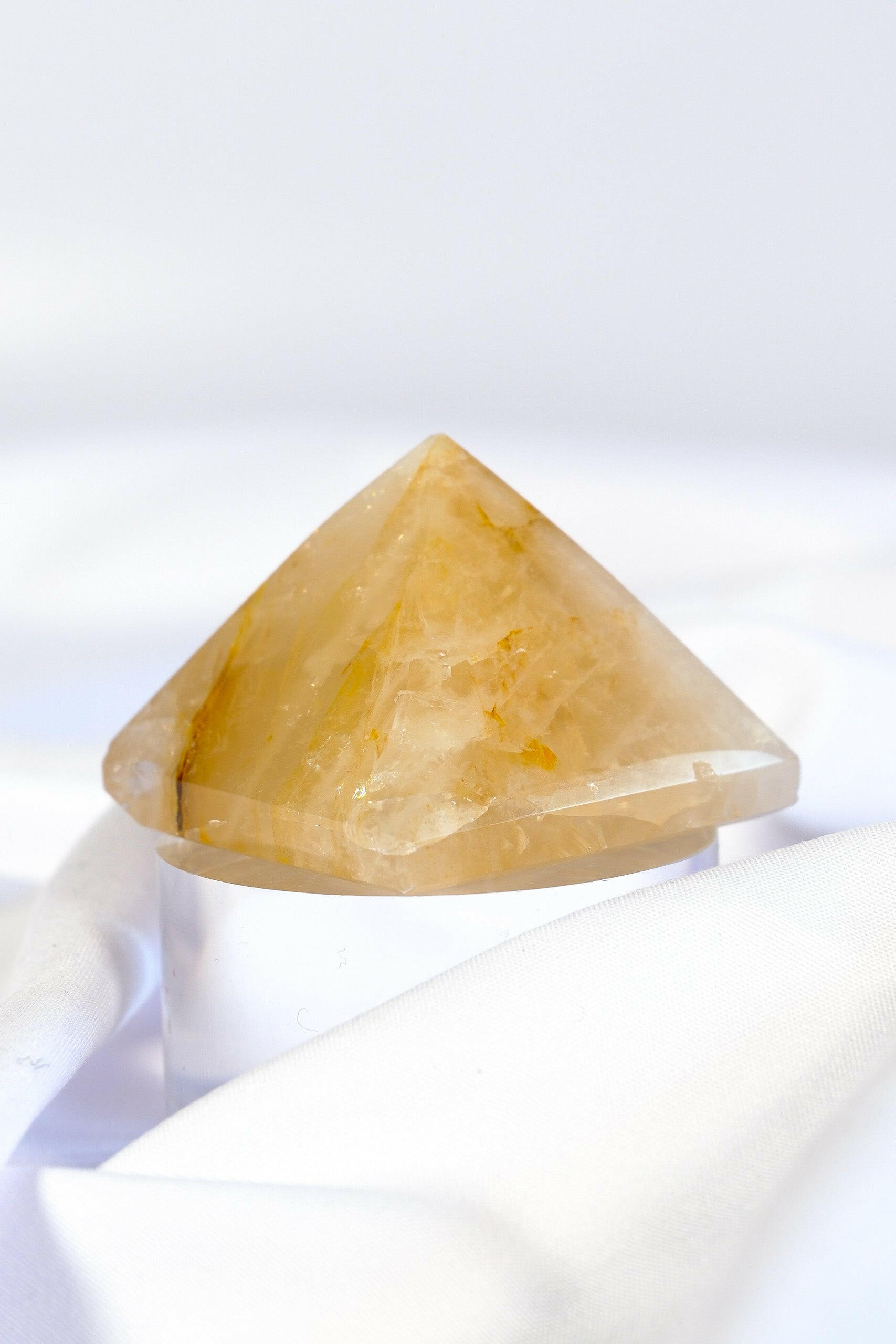 Golden Healer Pyramid Healing Crystal.