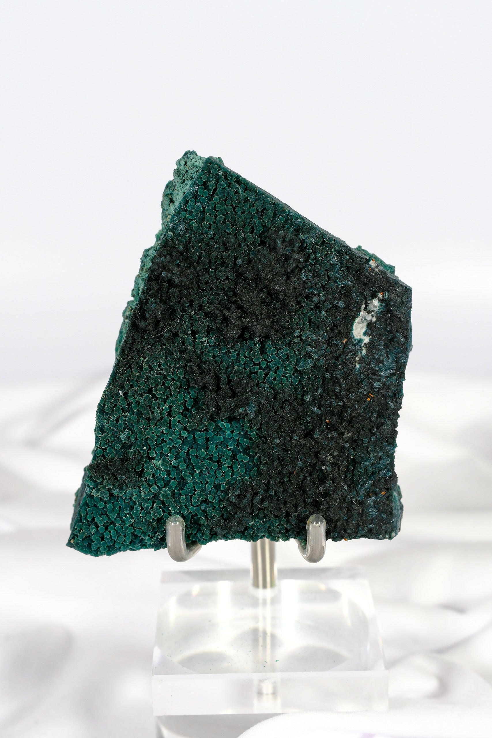 Botryoidal Green Chalcedony with Celadonite and Apophyllite Slice Healing Crystal.