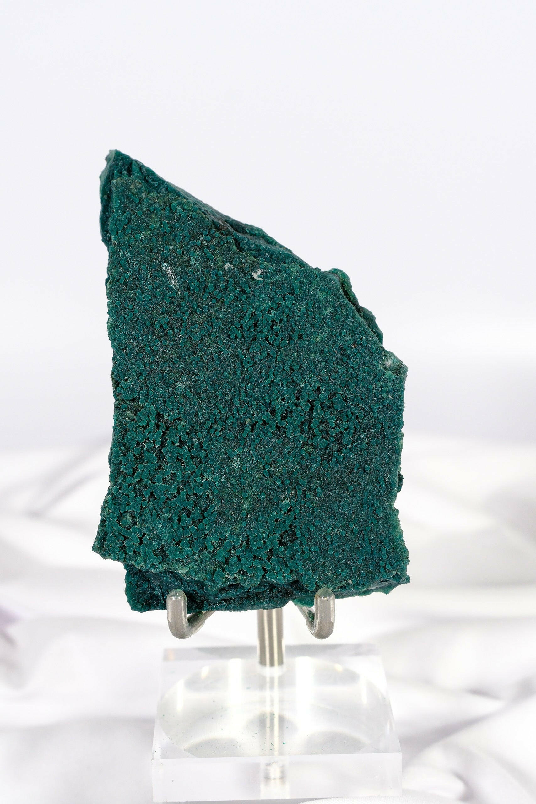 Botryoidal Green Chalcedony with Celadonite and Apophyllite Slice Healing Crystal.