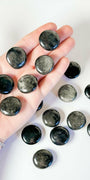 Silversheen Obsidian Mini Flat Healing Crystal.
