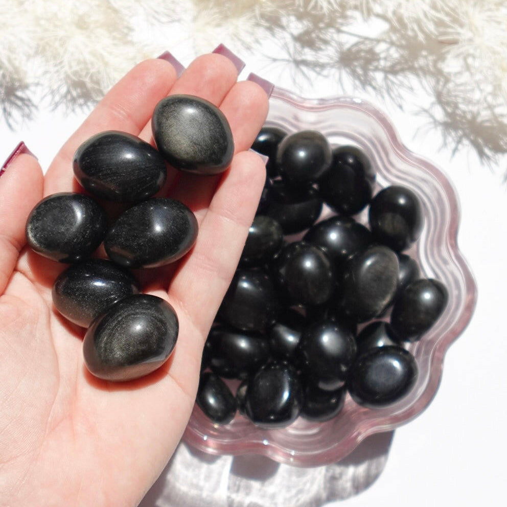 Silversheen Obsidian Tumble