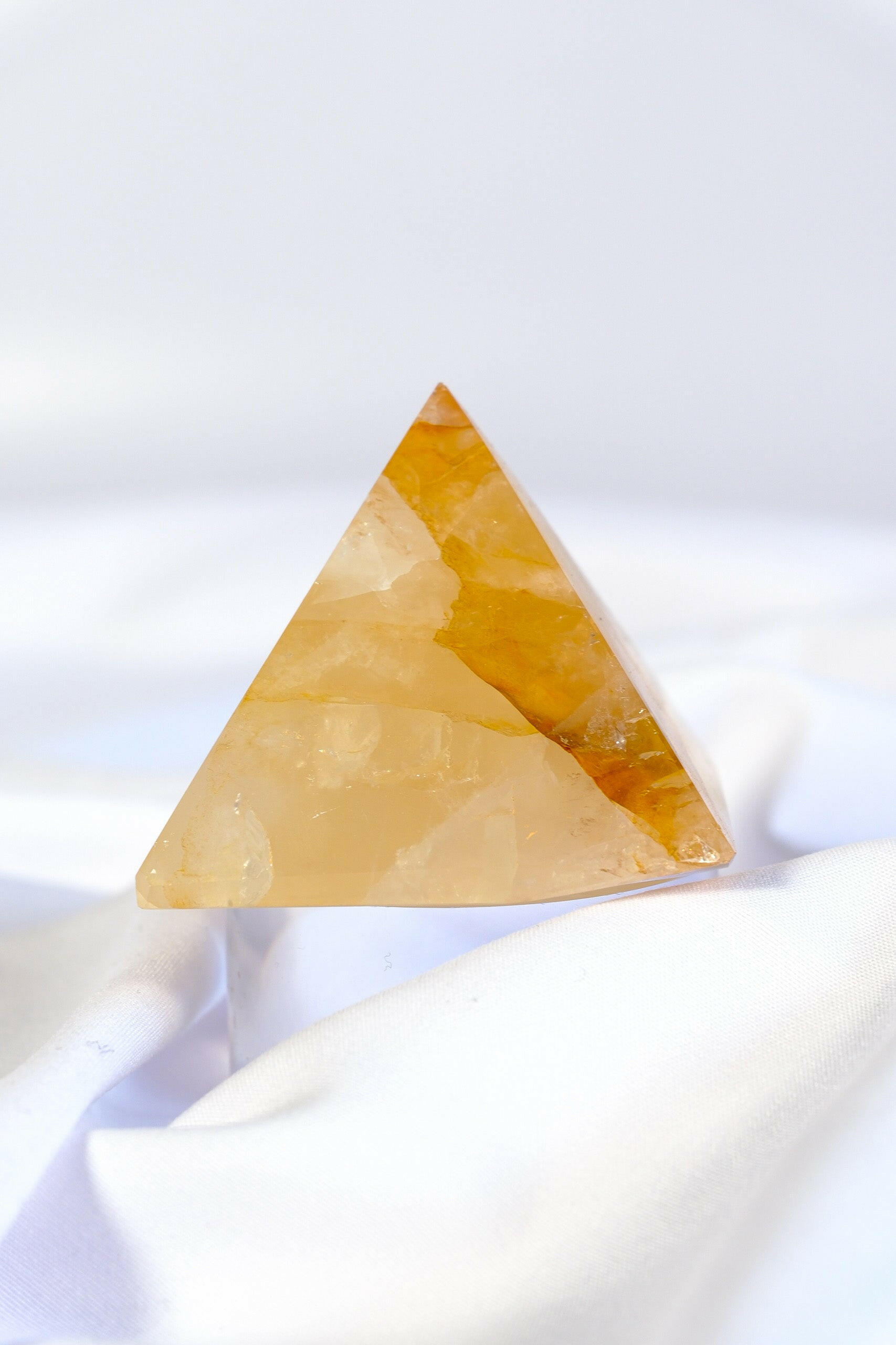 Golden Healer Pyramid Healing Crystal.