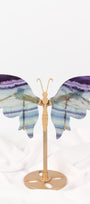 Fluorite Butterfly Wings on Gold Stand