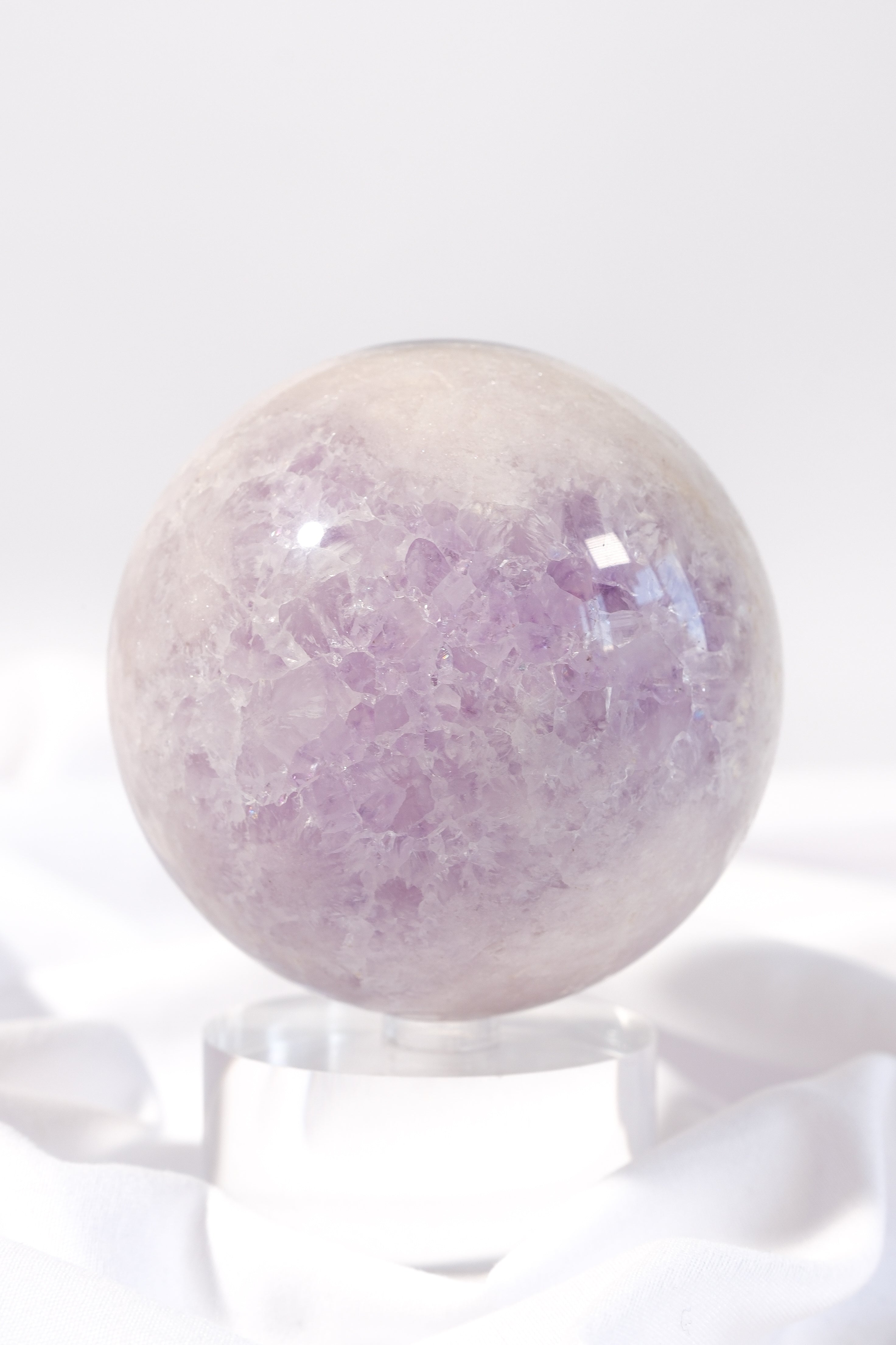 Flower Agate Amethyst Sphere