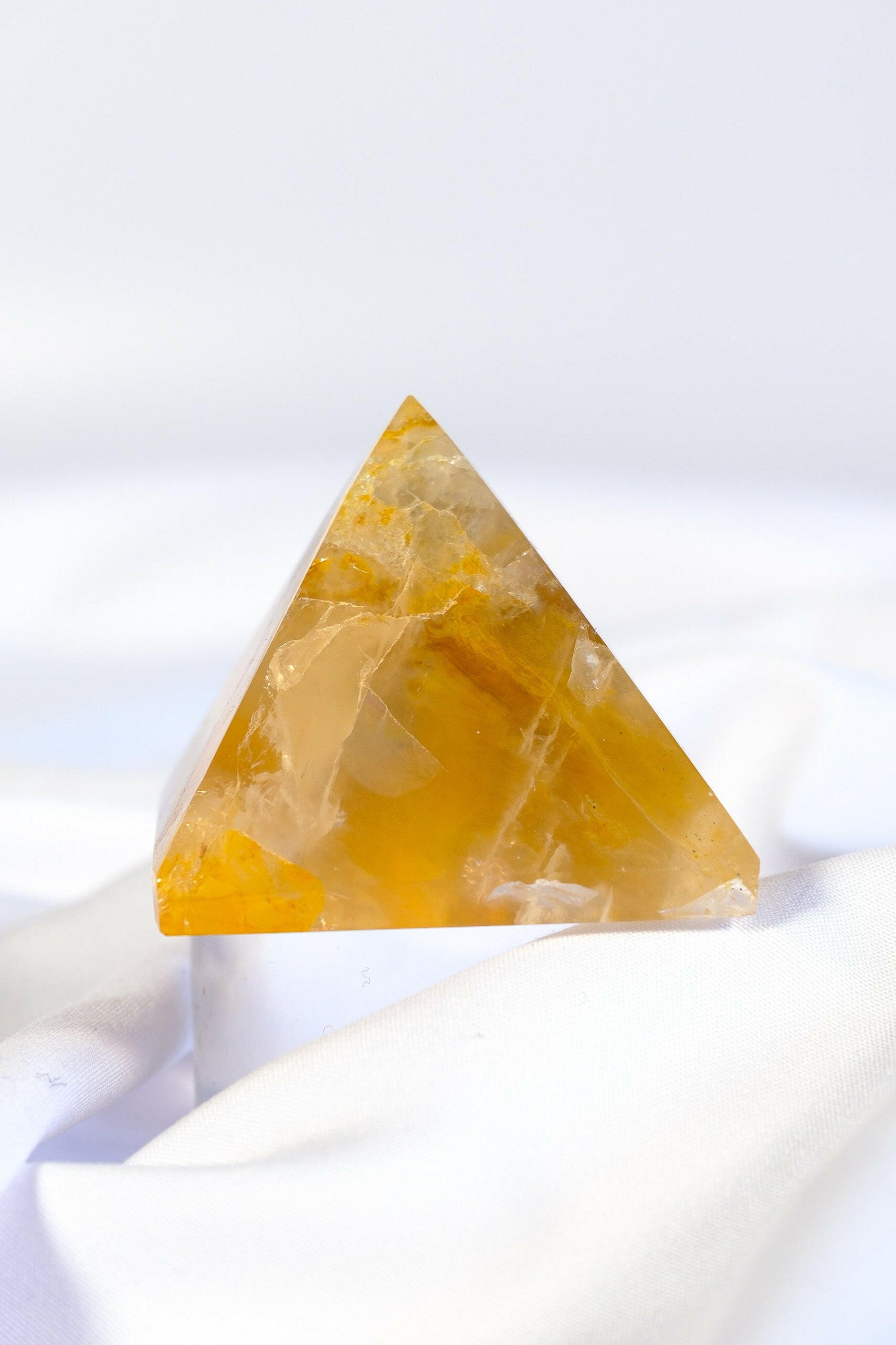 Golden Healer Pyramid Healing Crystal.