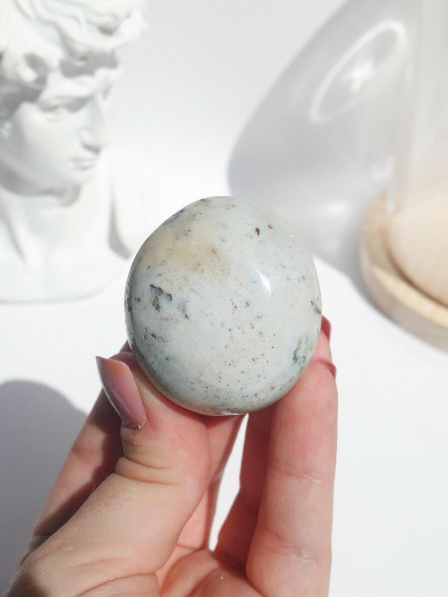 Ocean Jasper Palmstone Healing Crystal.