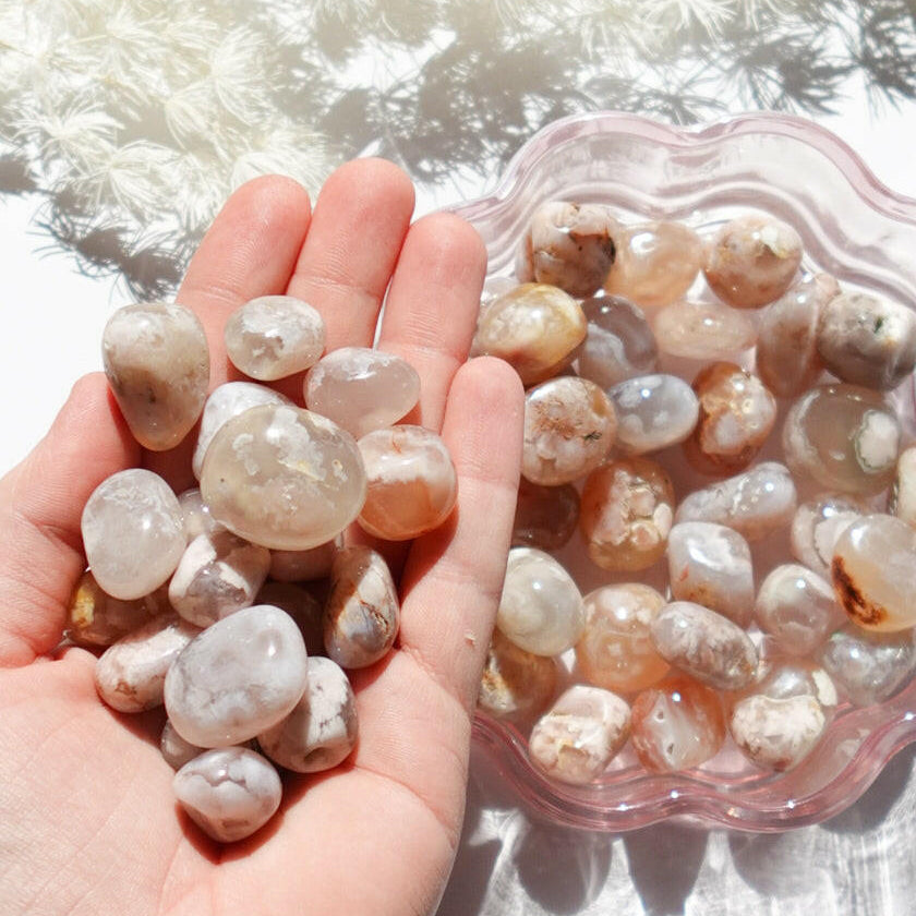 Flower Agate Crystal Tumble - Healing Crystal for Manifestation
