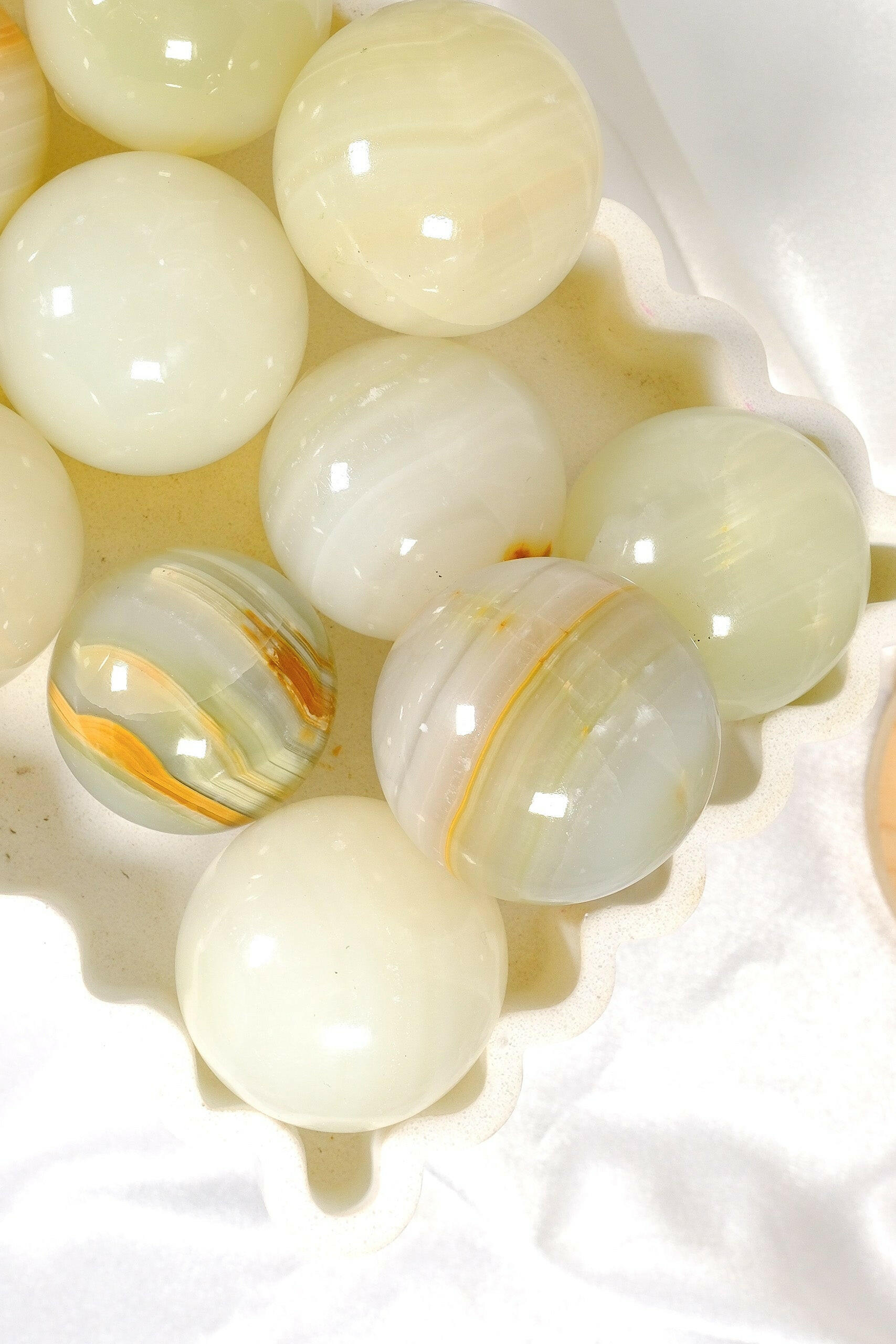 Green Calcite Sphere Healing Crystal.