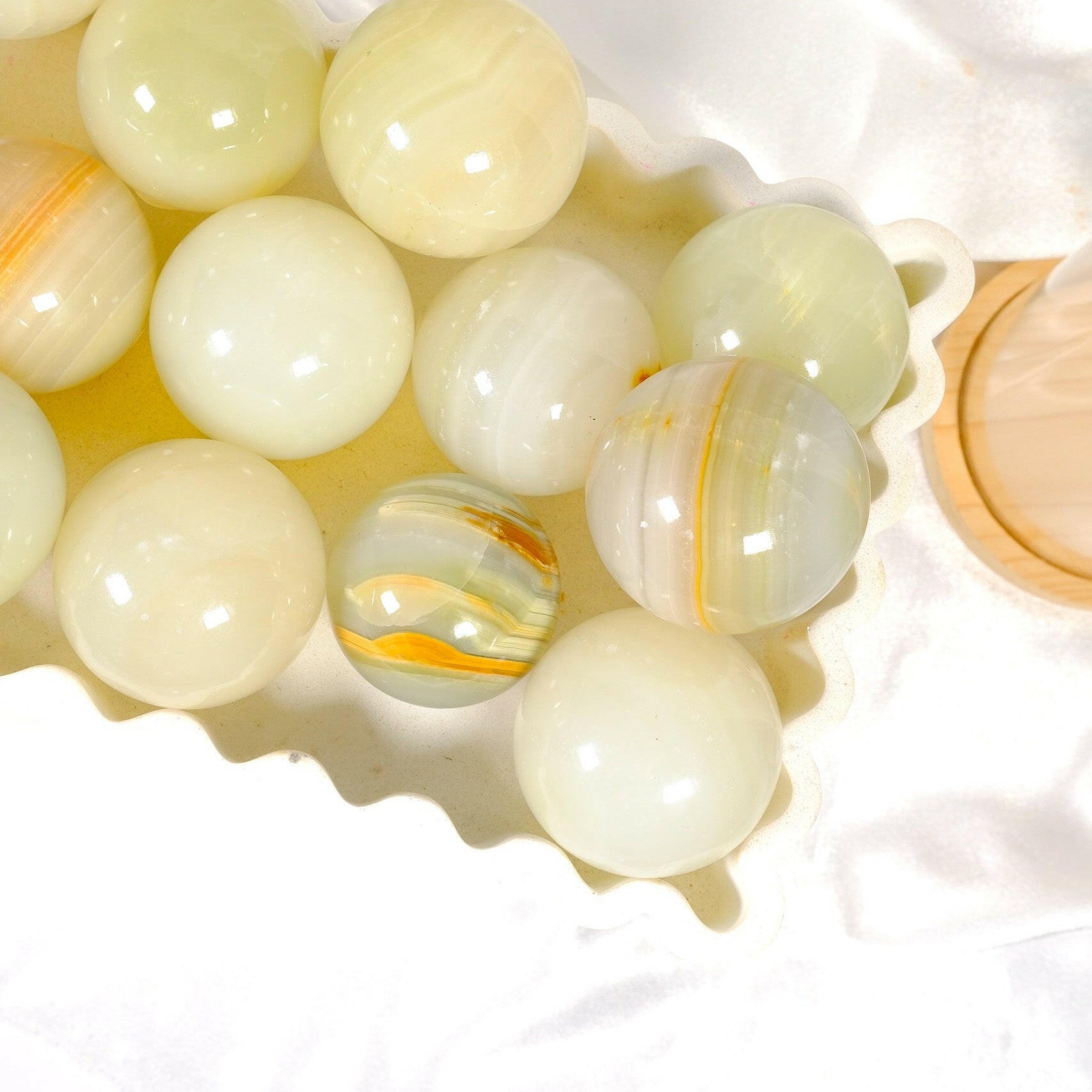 Green Calcite Sphere Healing Crystal.