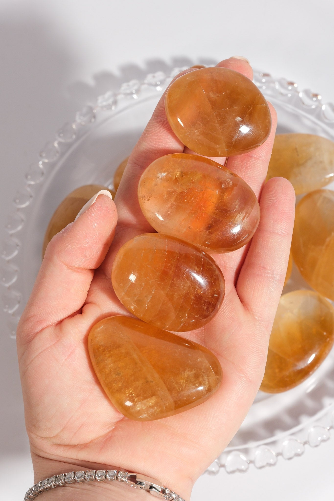 Honey Calcite Palmstone