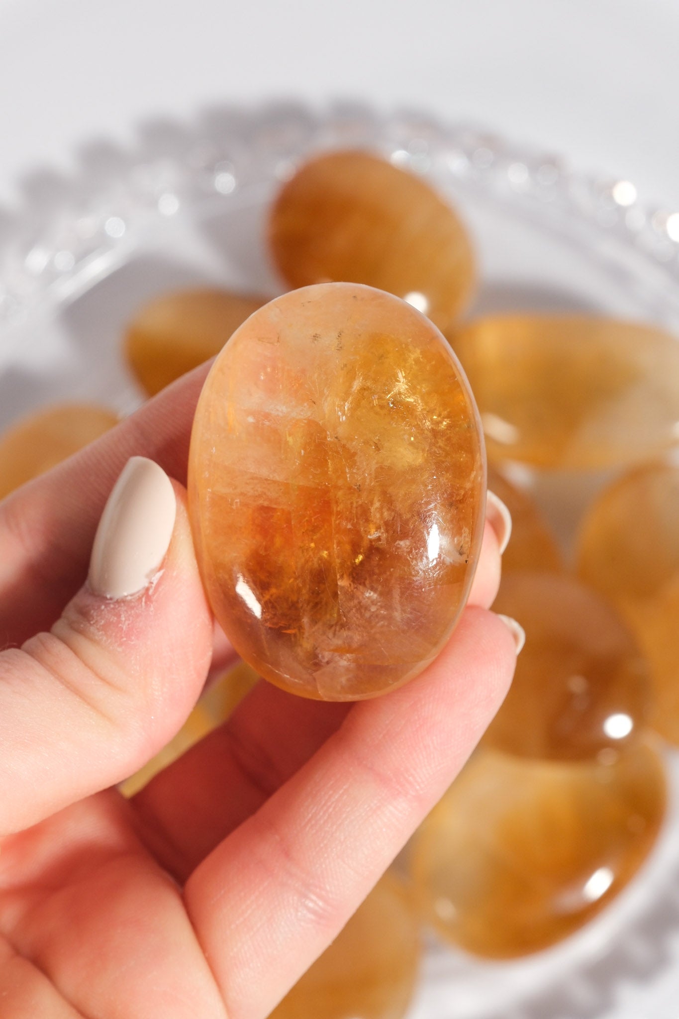 Honey Calcite Palmstone
