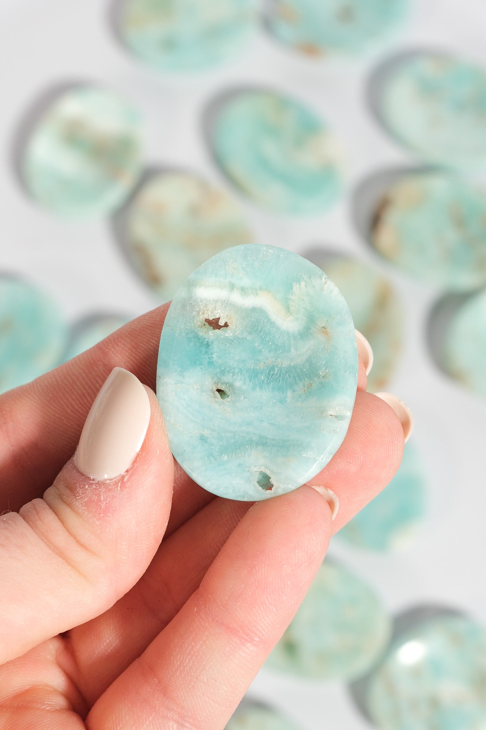 Blue Aragonite Worry Stone