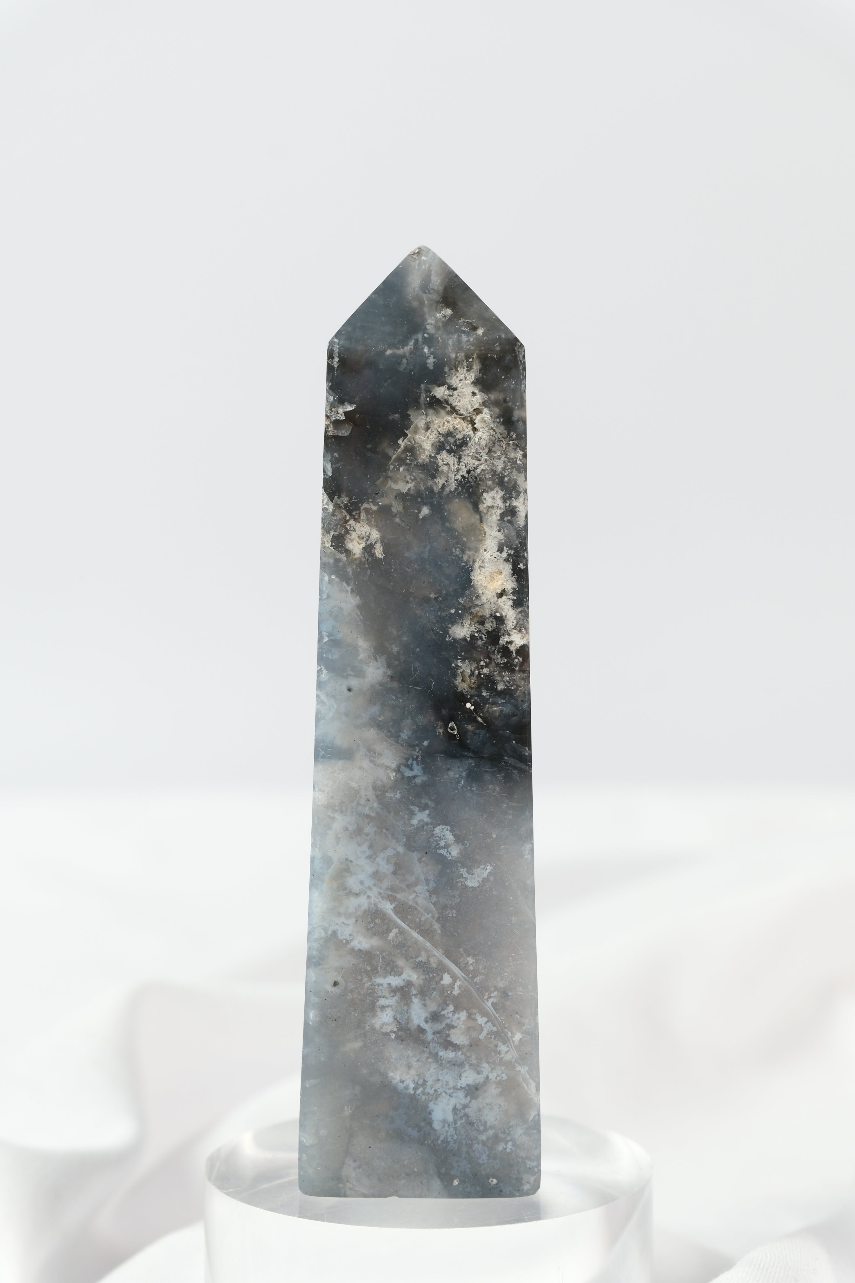 Blue Plume Agate Tower