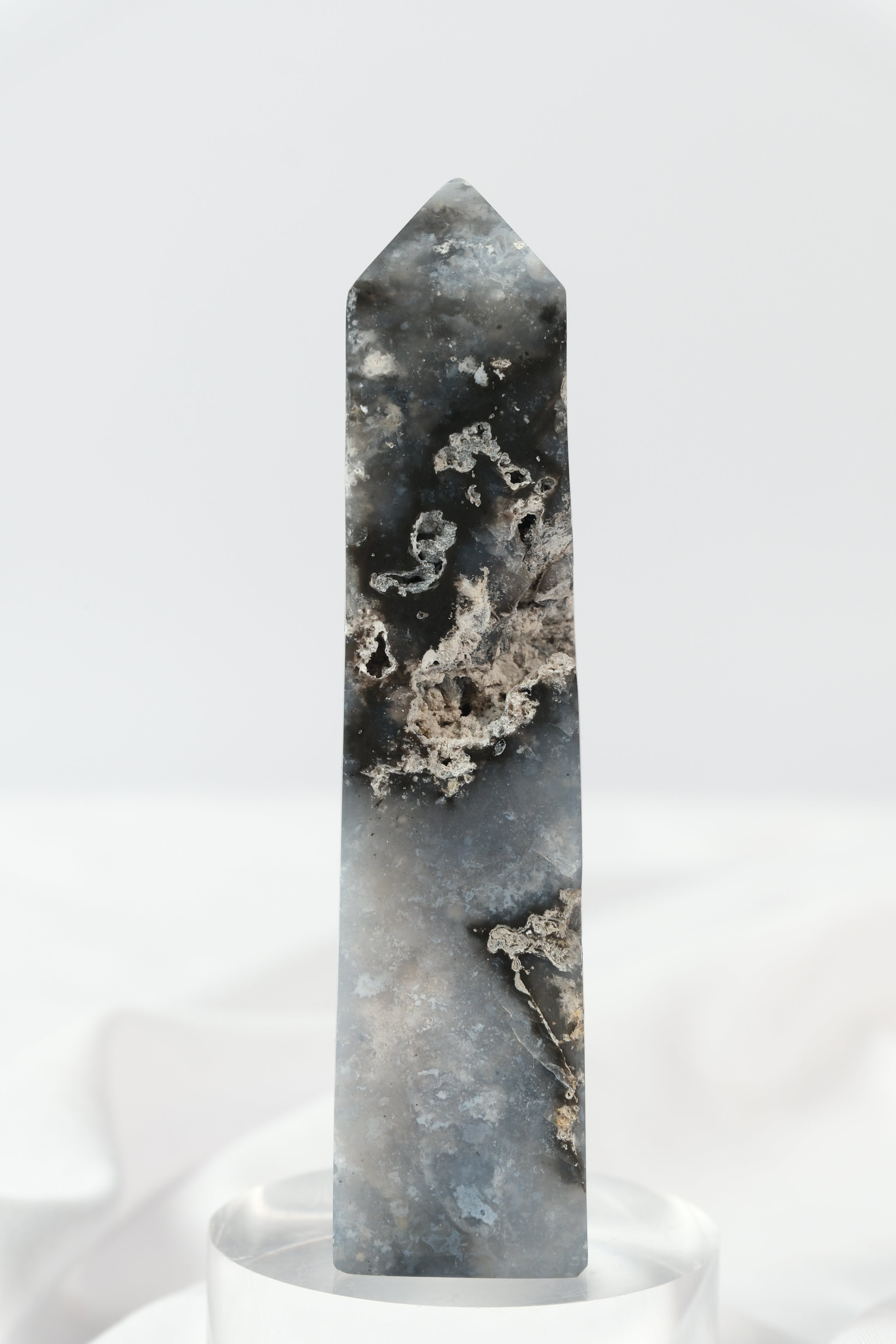 Blue Plume Agate Tower