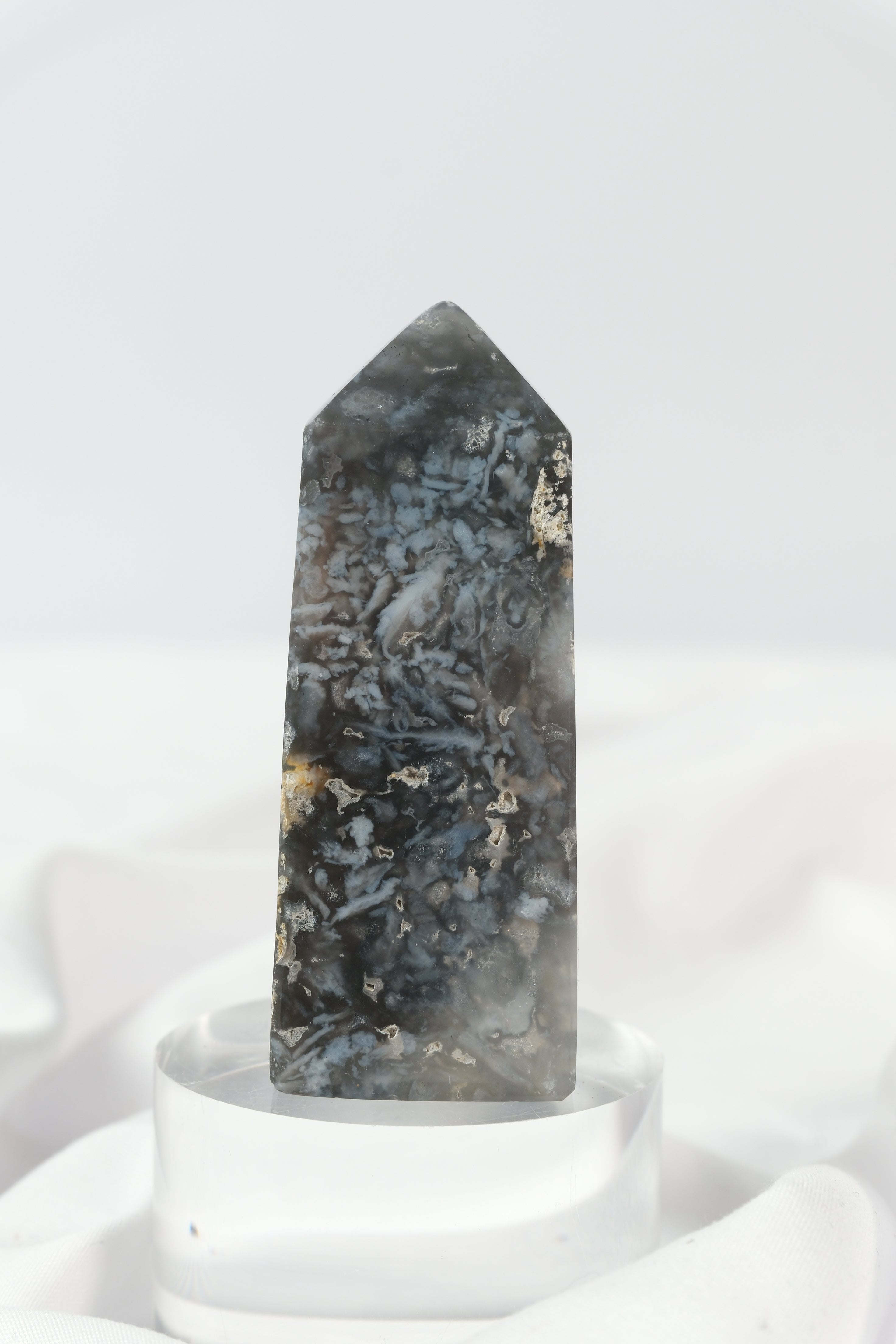 Blue Plume Agate Tower