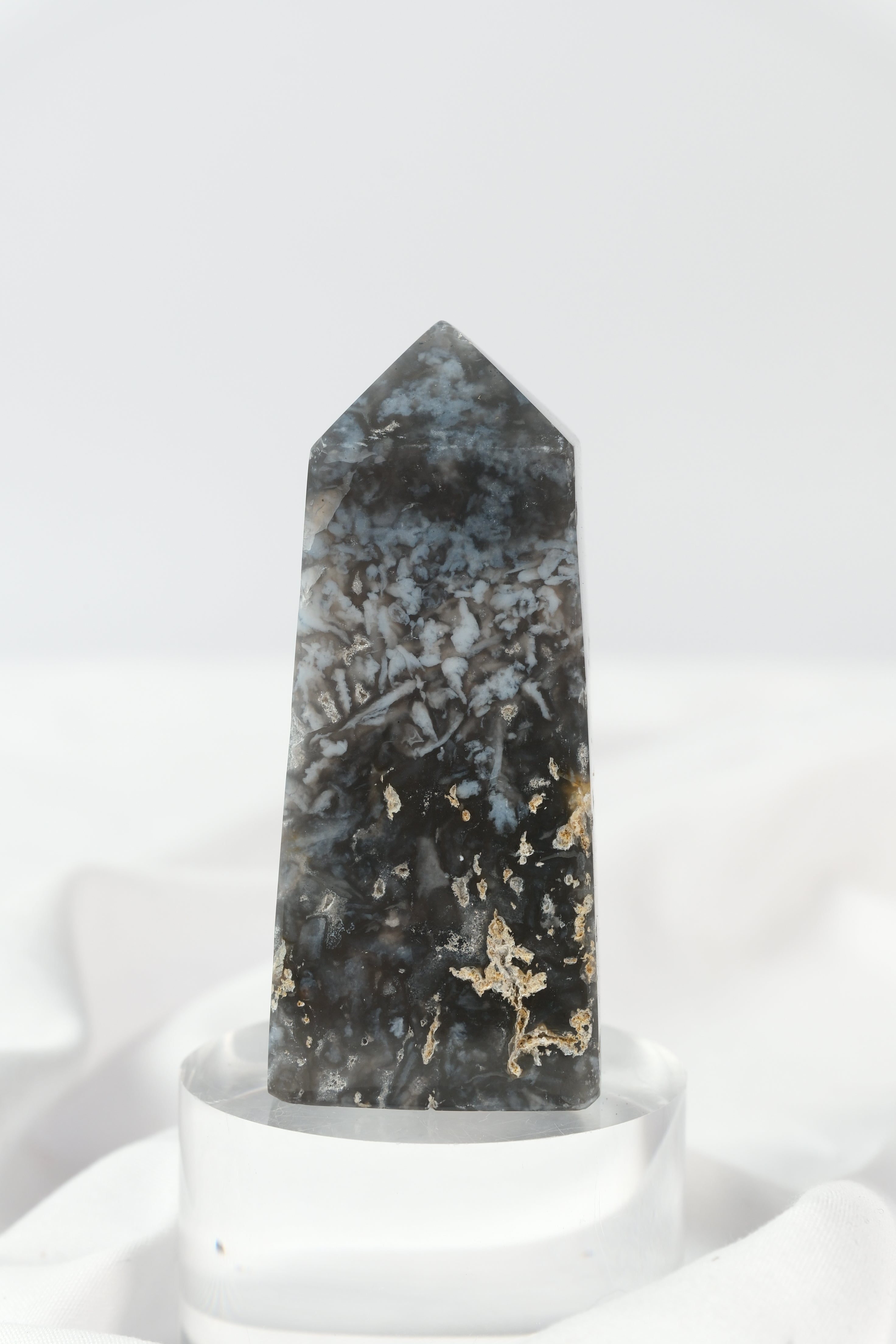 Blue Plume Agate Tower