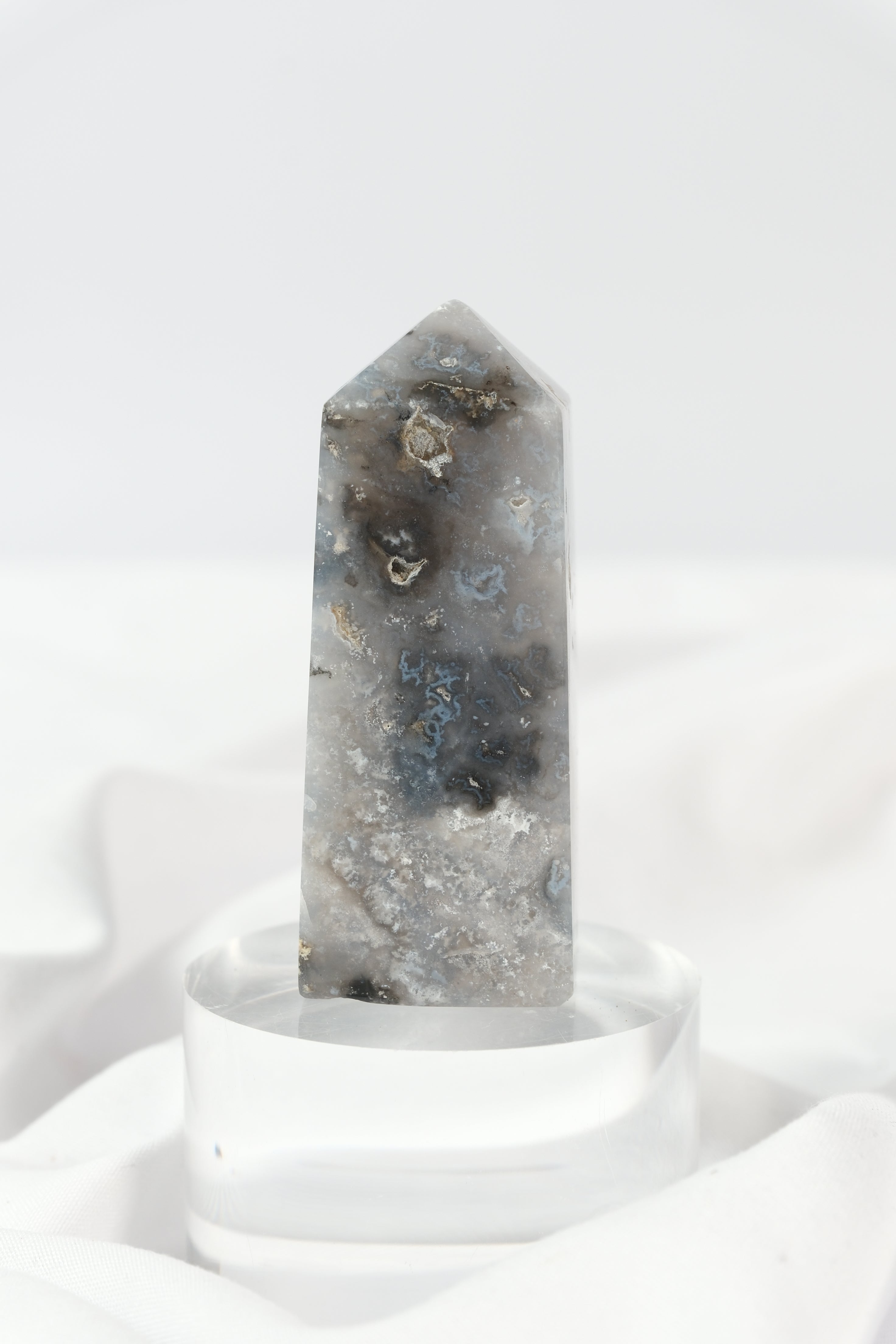 Blue Plume Agate Tower