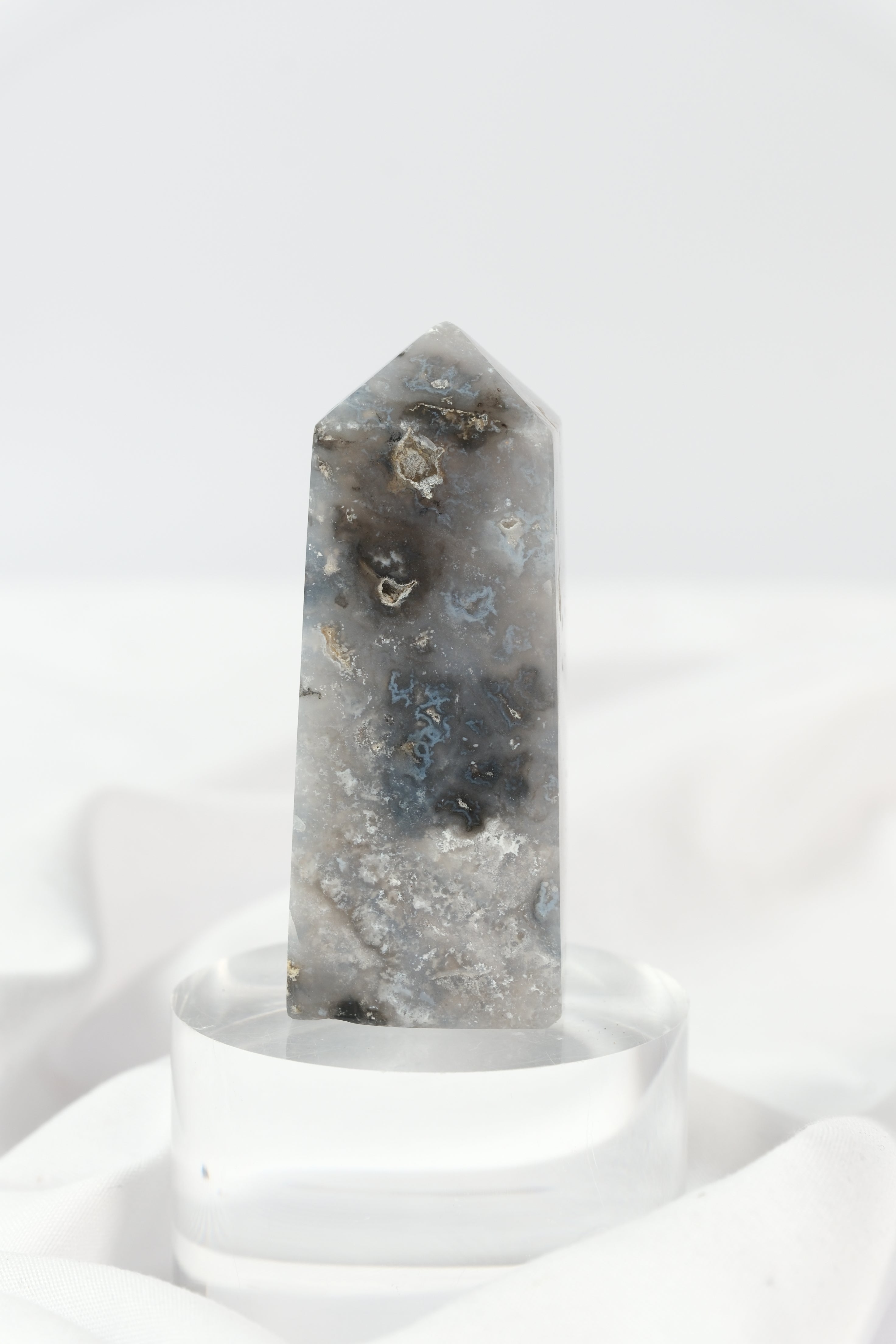 Blue Plume Agate Tower