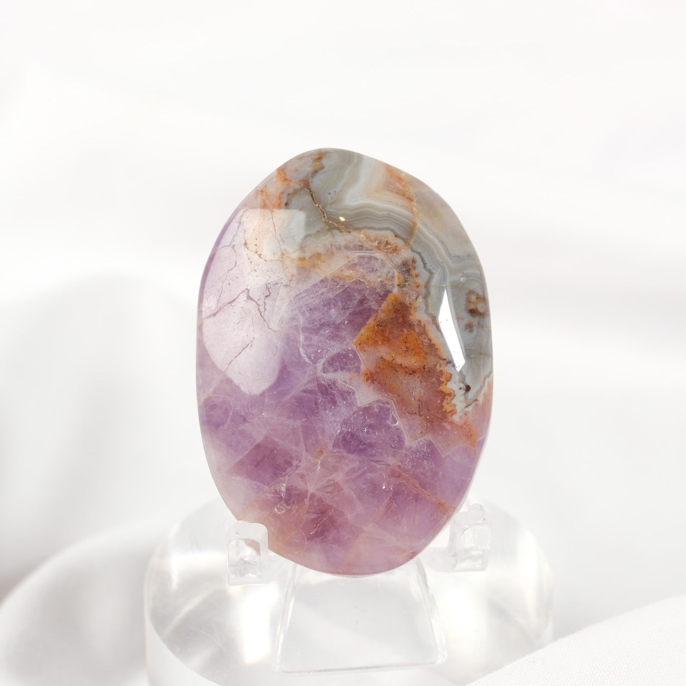 Amethyst Lace Agate Palmstone