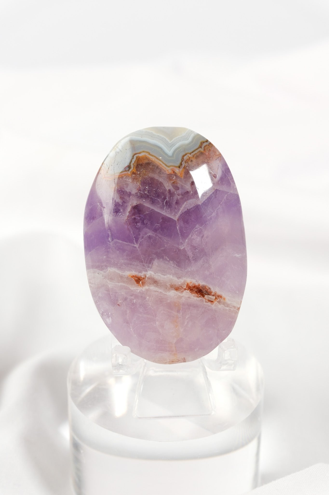 Amethyst Lace Agate Palmstone