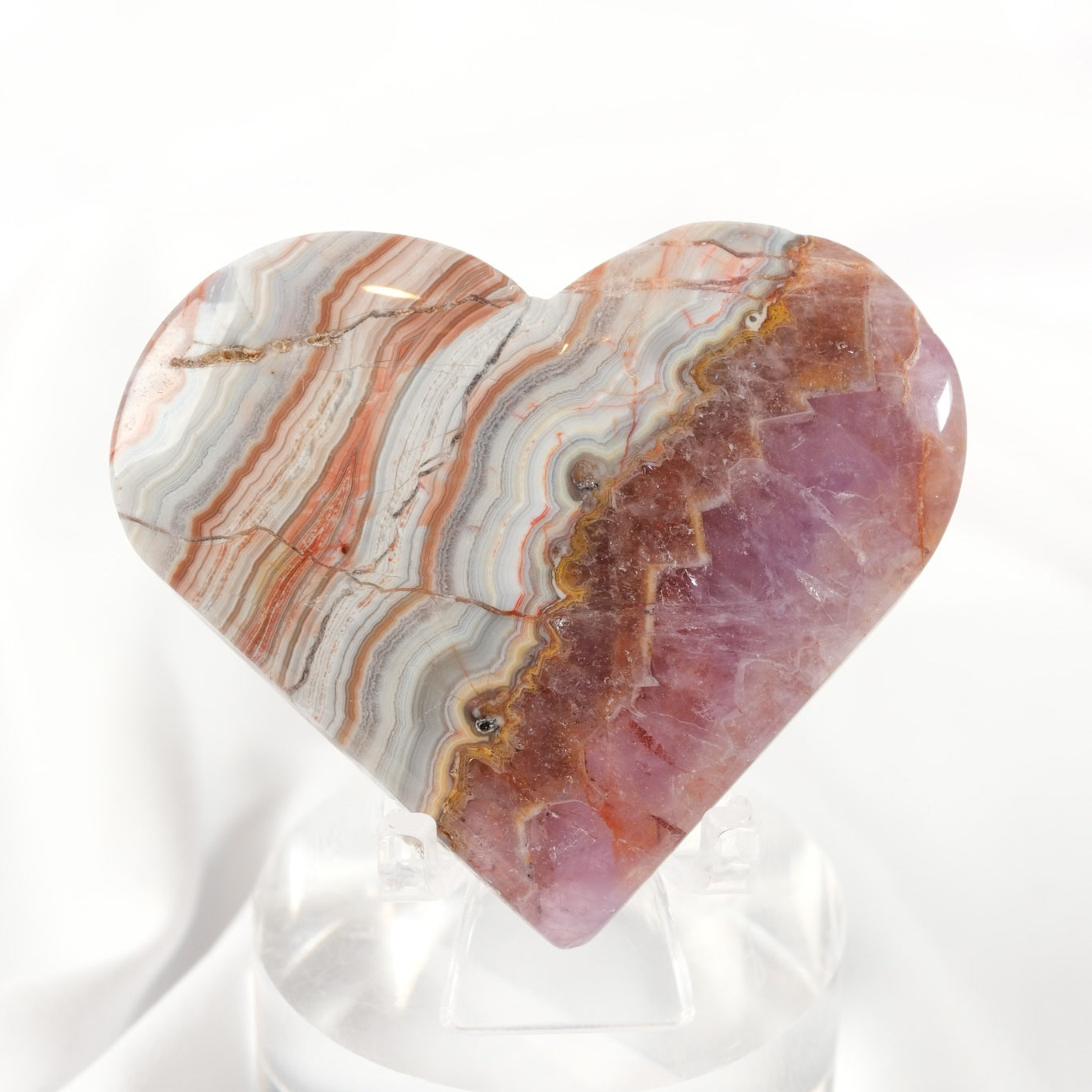 Amethyst Lace Agate Heart