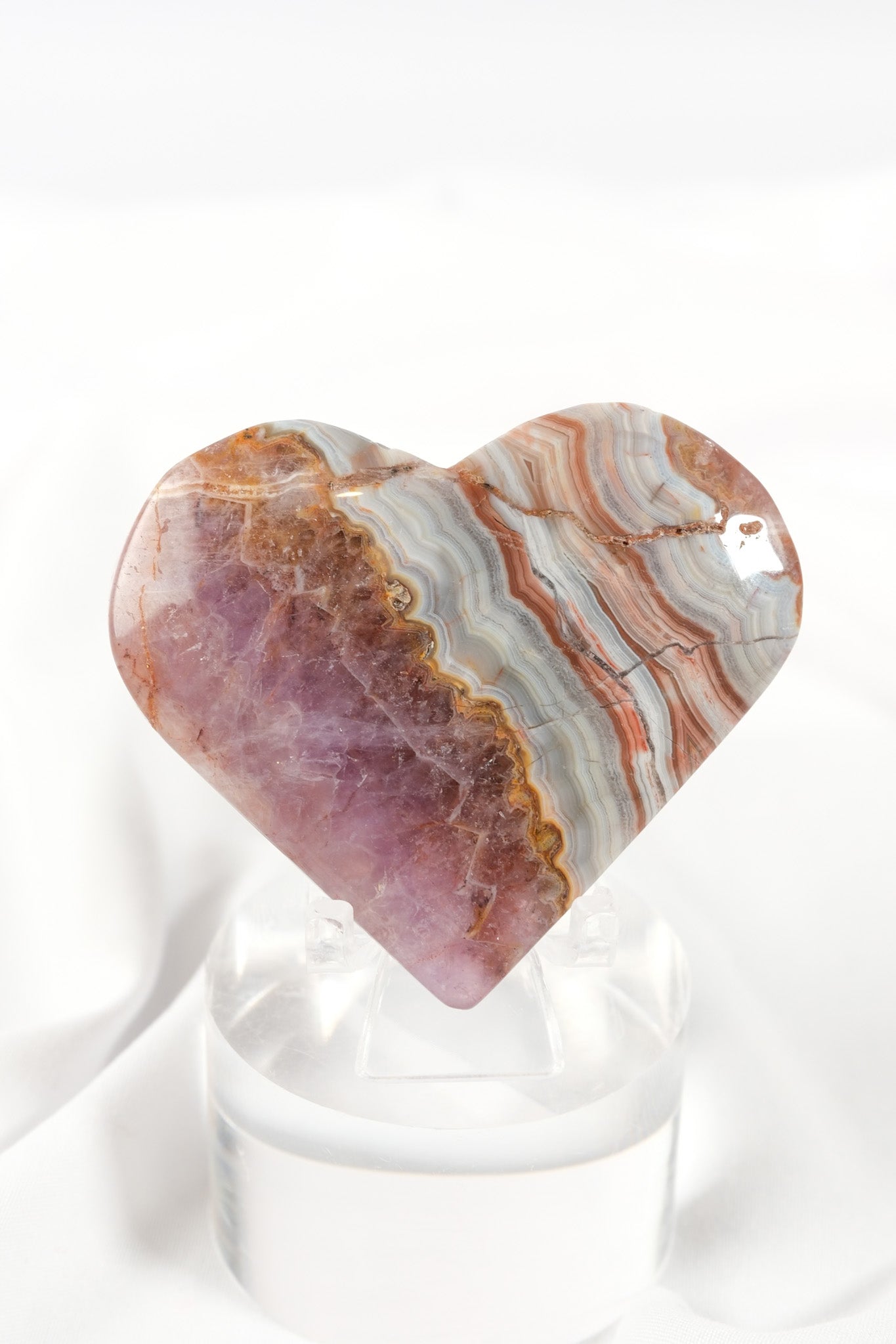 Amethyst Lace Agate Heart