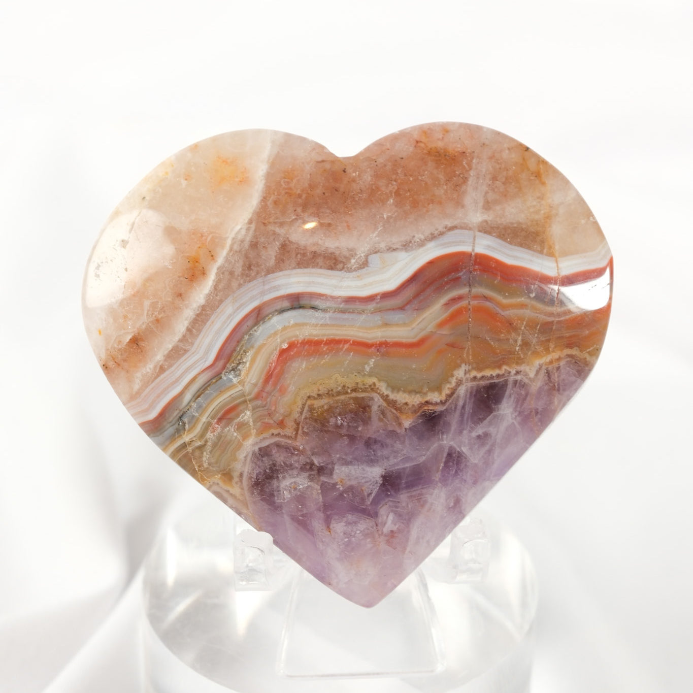 Amethyst Lace Agate Heart