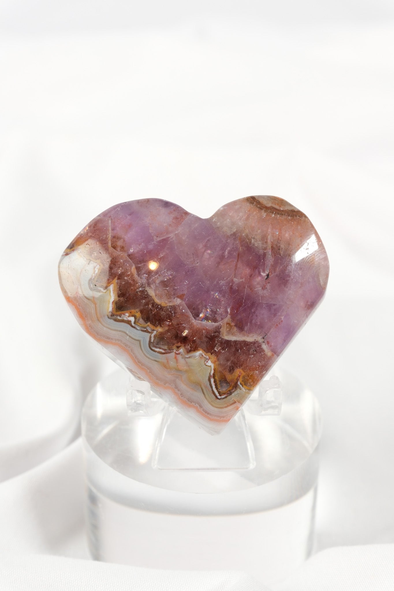 Amethyst Lace Agate Heart