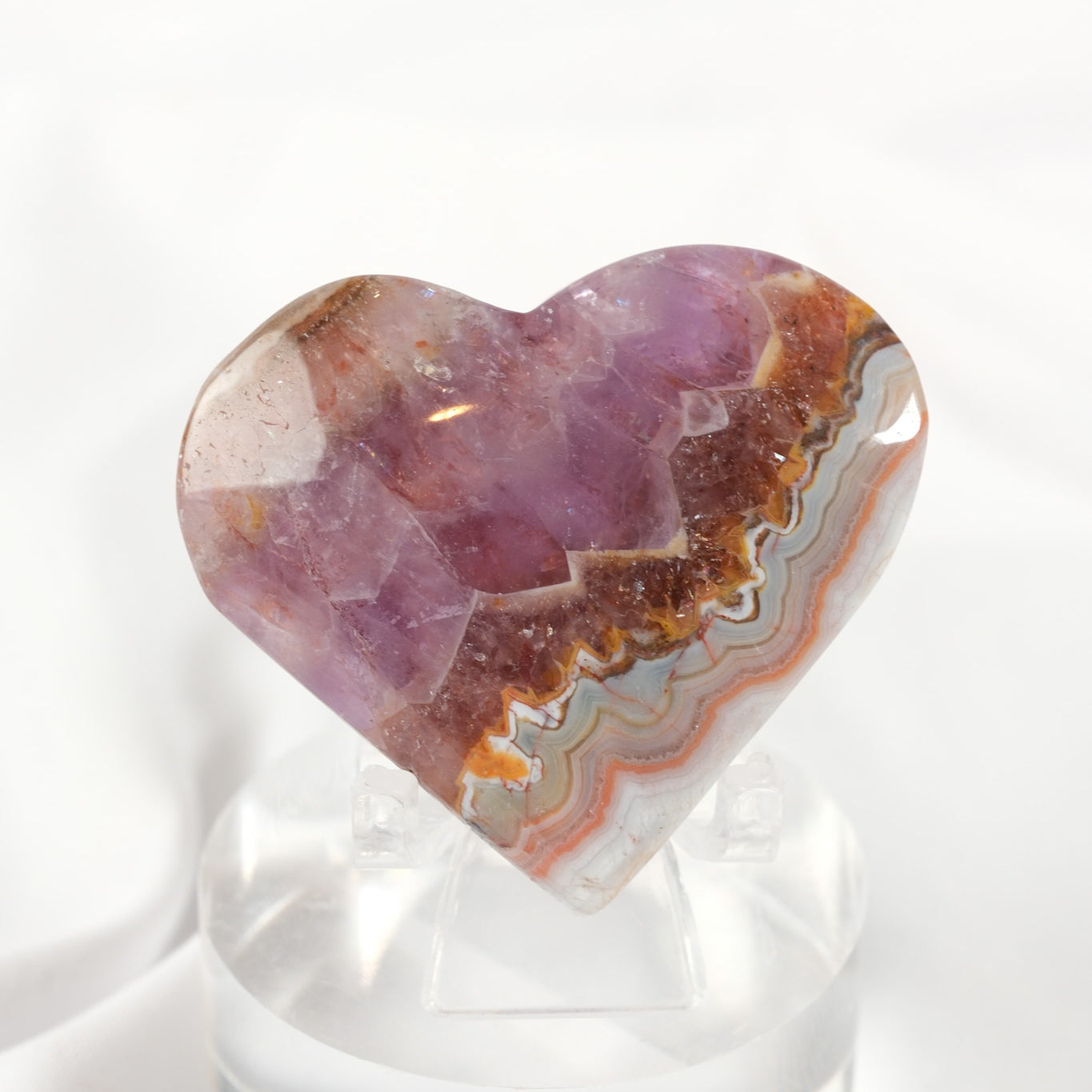 Amethyst Lace Agate Heart