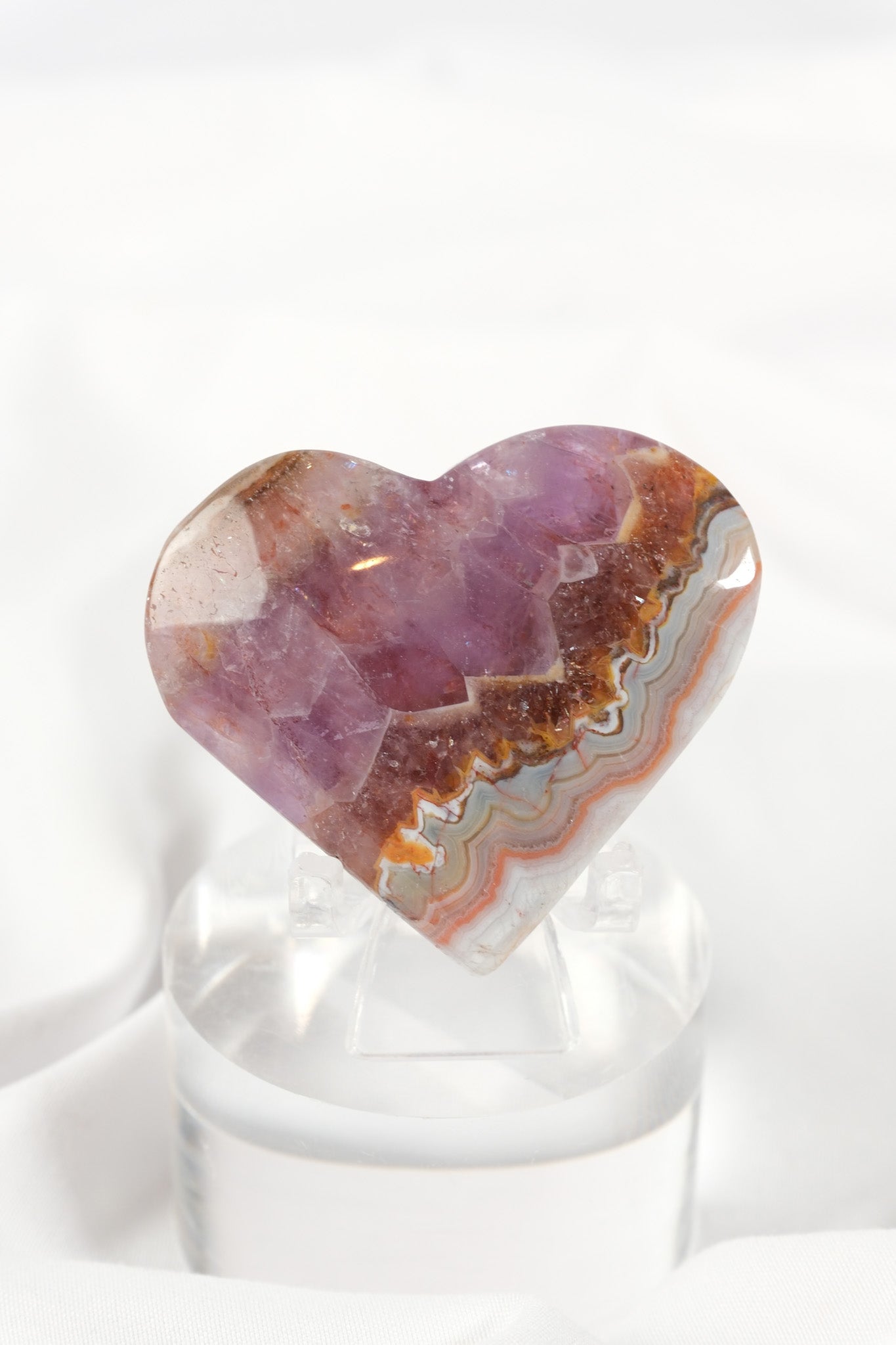 Amethyst Lace Agate Heart