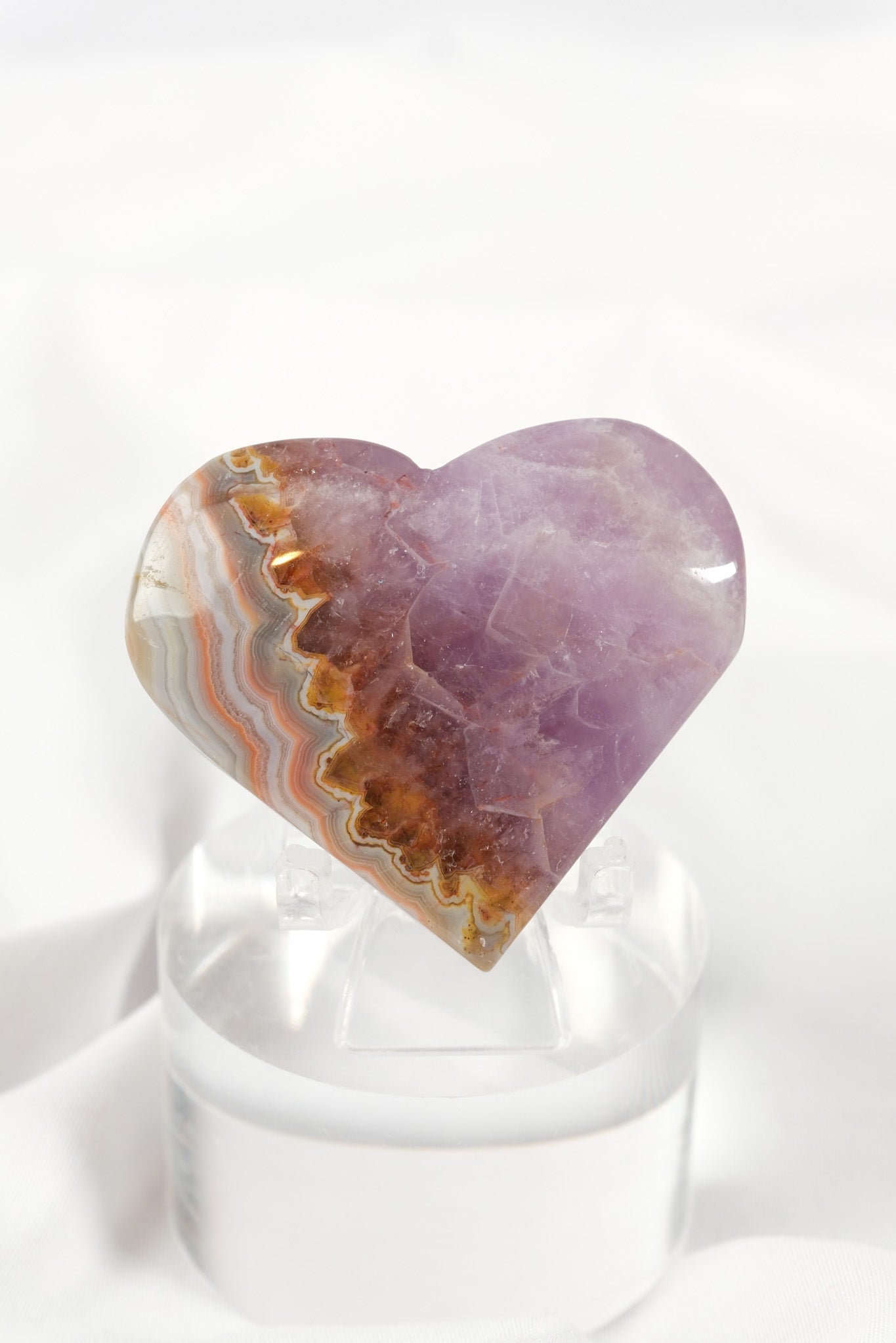 Amethyst Lace Agate Heart